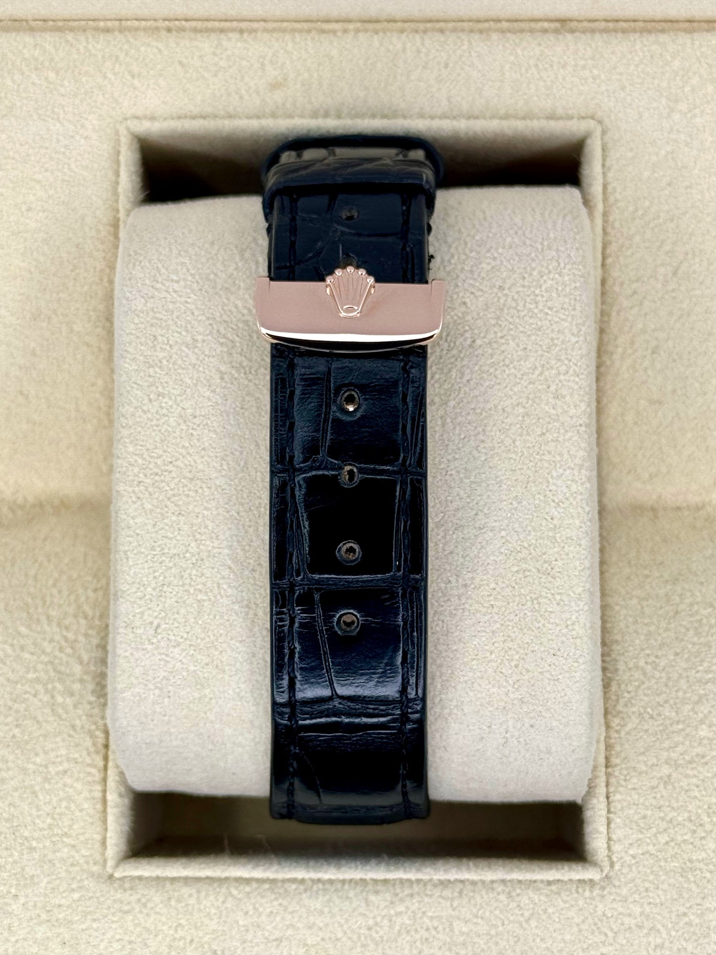 2018 Rolex Cellini Moonphase 39mm 50535 Rose Gold White Dial