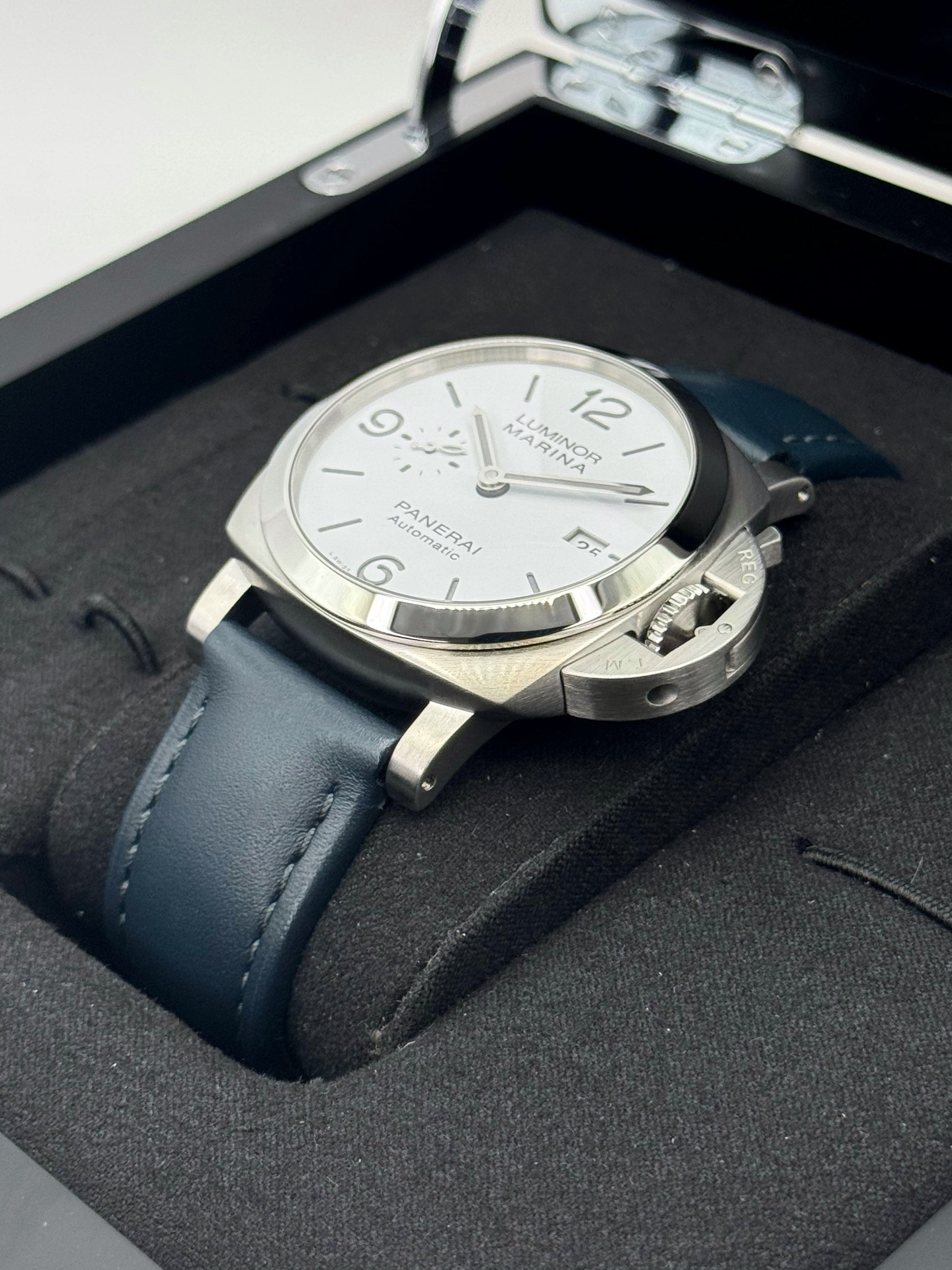 2021 Panerai Luminor Marina 44mm PAM01314 Stainless Steel White Dial - MyWatchLLC