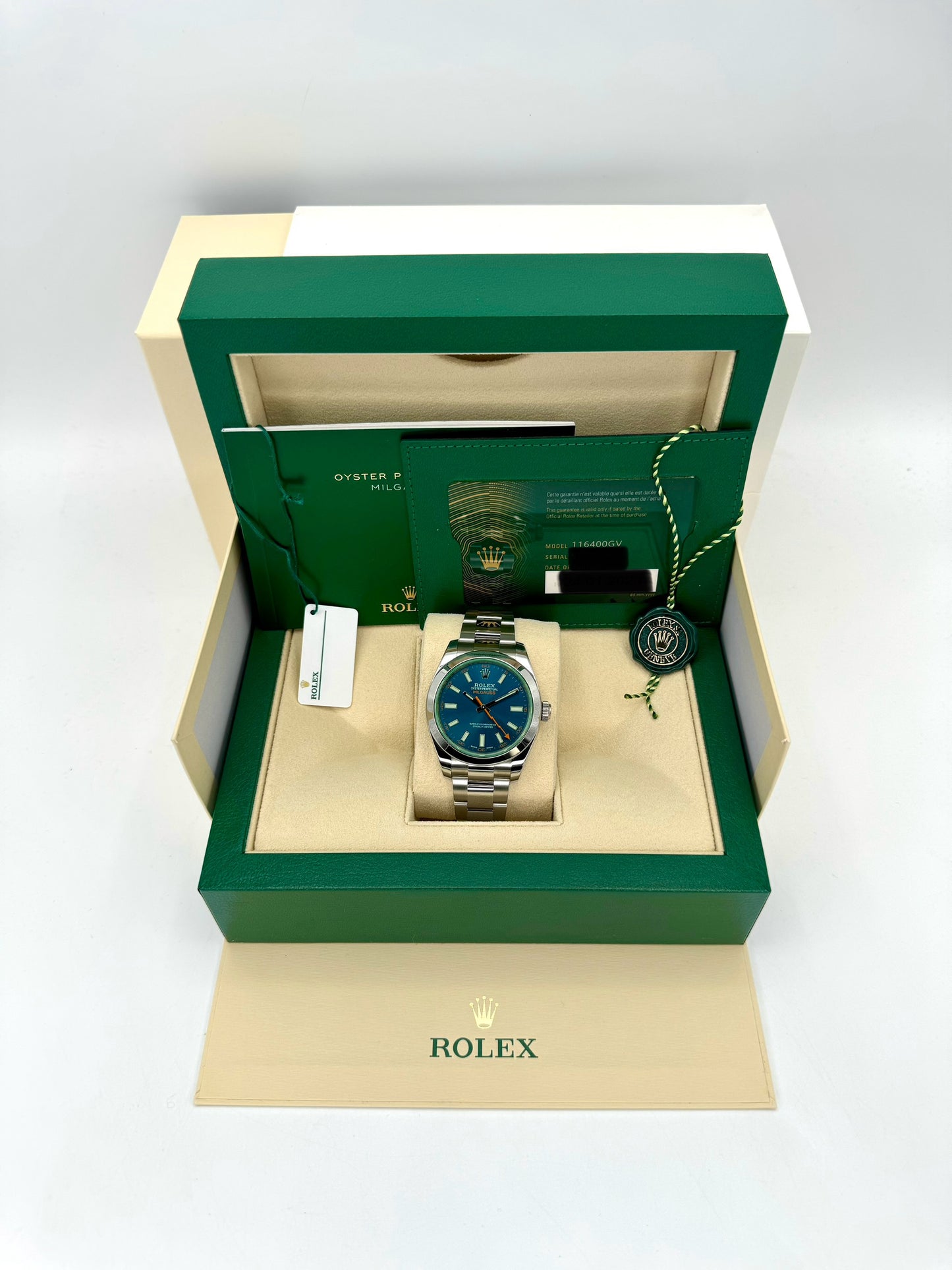 2023 Rolex Milgauss 40mm 116400GV Stainless Steel Blue Dial - MyWatchLLC