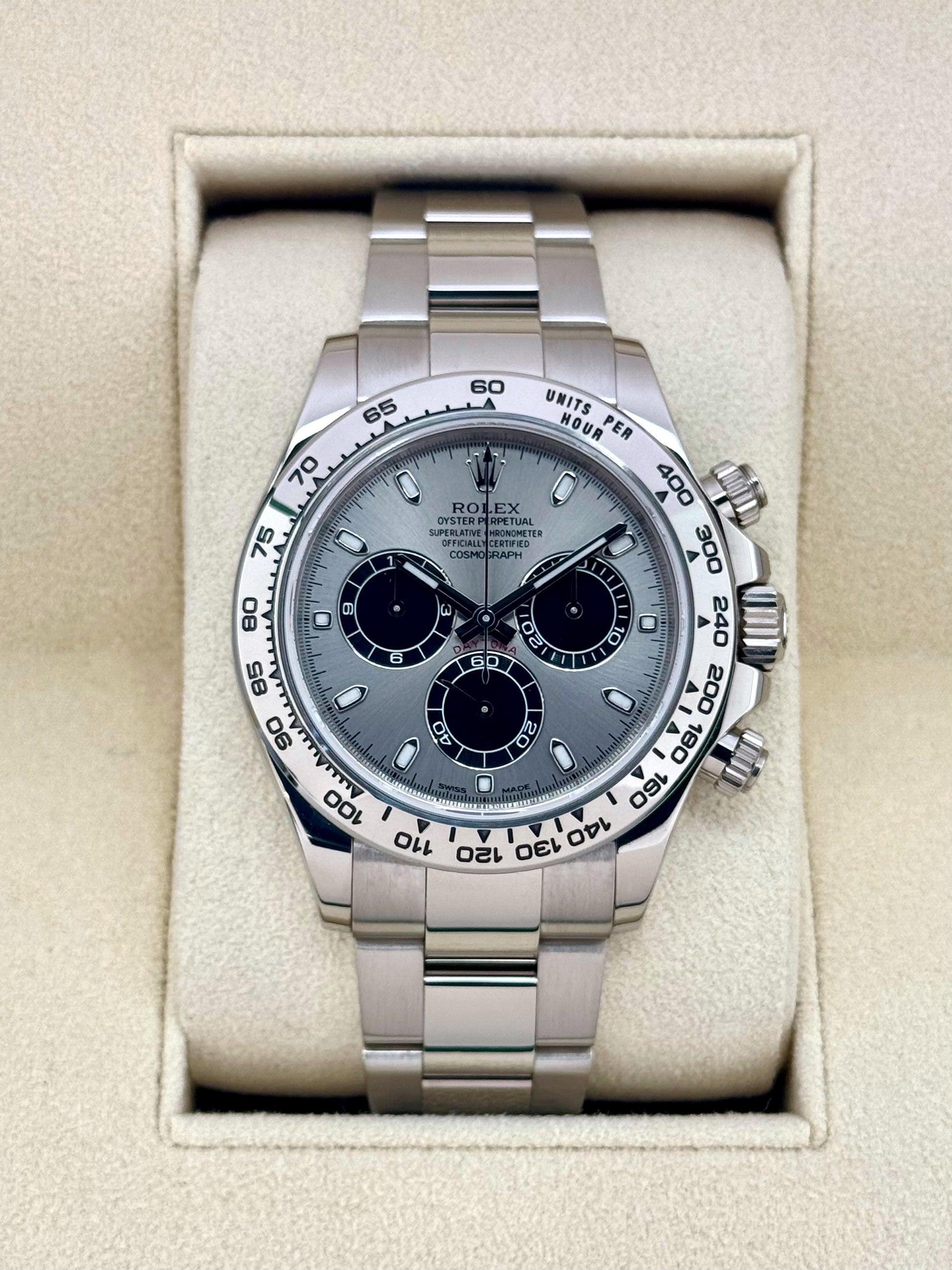 2017 Rolex Daytona "Ghost" 40mm 116509 White Gold Silver Dial - MyWatchLLC