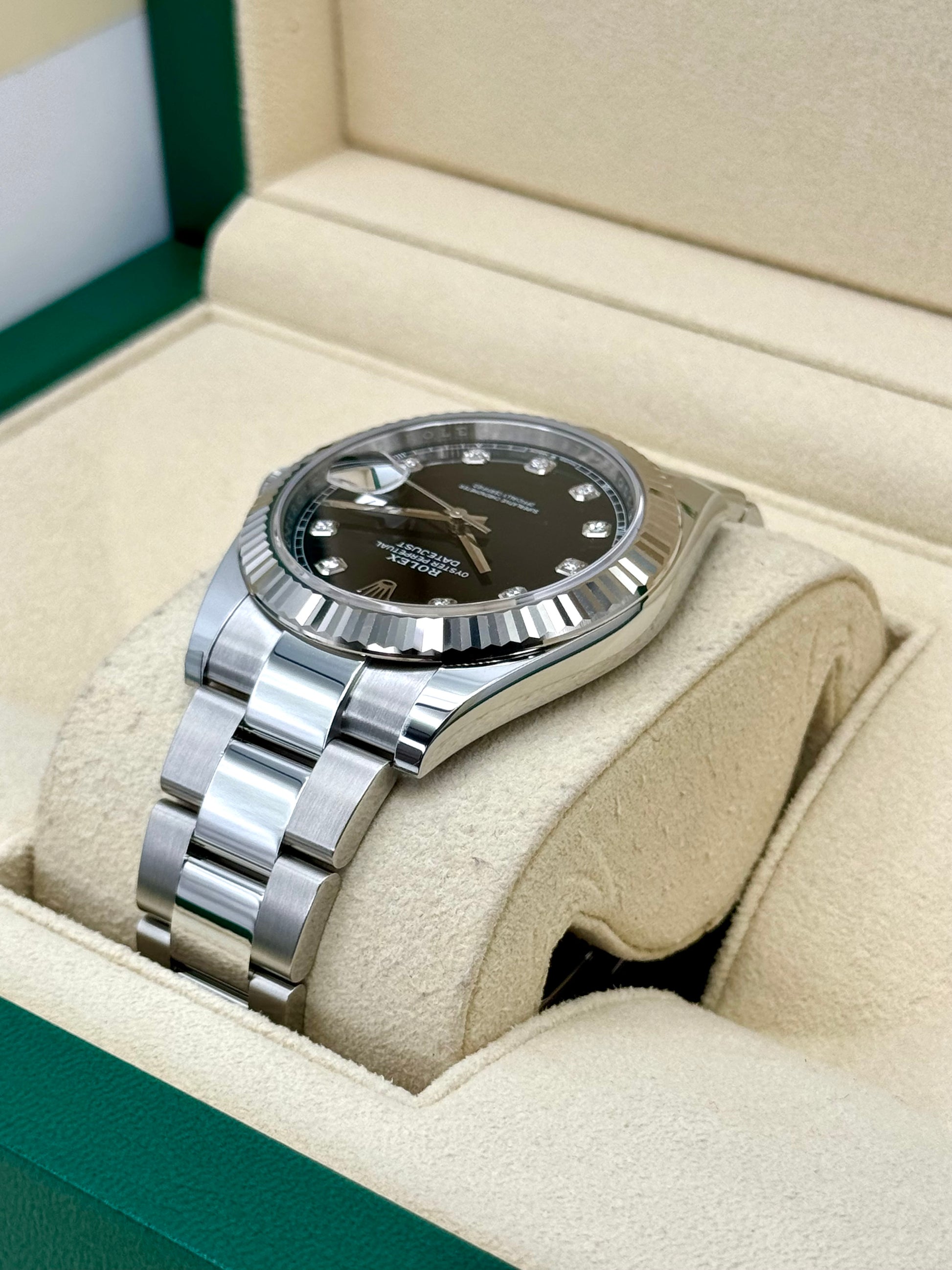 NEW 2024 Rolex Datejust 41mm 126334 Oyster Black Diamond Dial - MyWatchLLC
