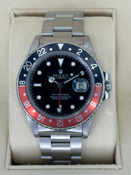 1987 Rolex GMT Master II "Coke" Fat Lady  16760 Black Dial w/RSC Card - MyWatchLLC