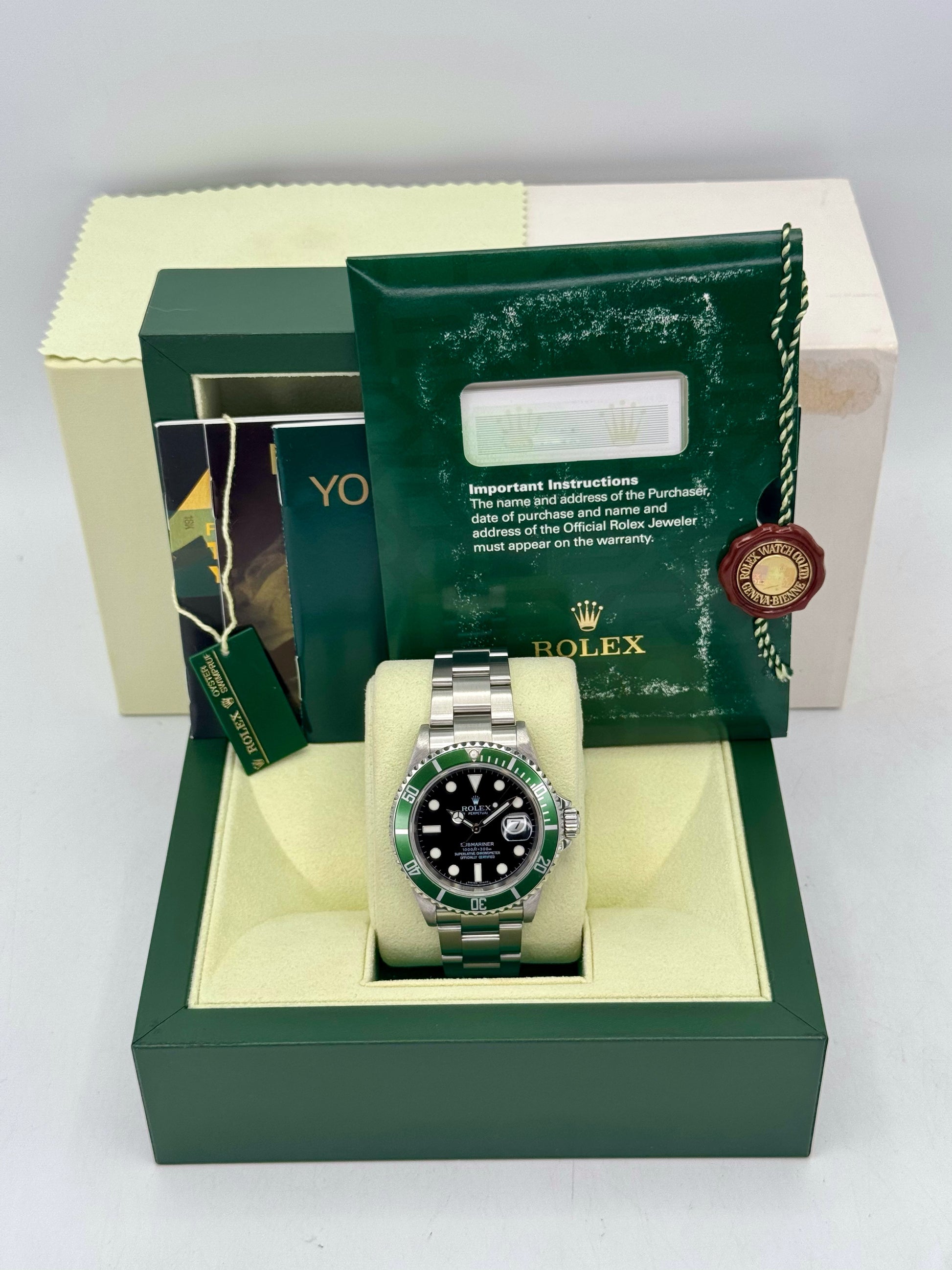 2007 Rolex Submariner "Kermit" 40mm 16610LV Stainless Steel Black Dial - MyWatchLLC