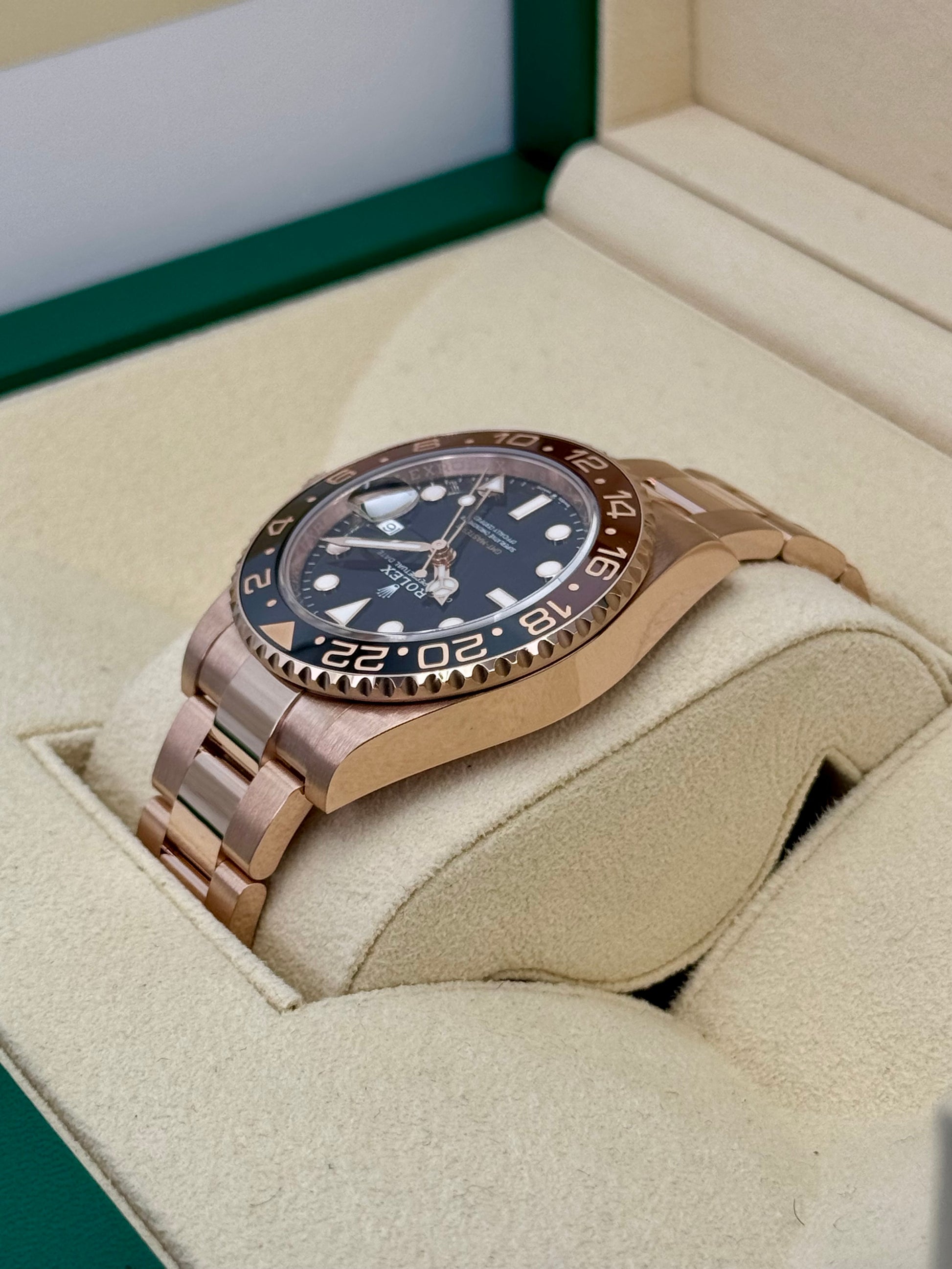 2024 Rolex GMT-Master II "Rootbeer" 40mm 126715CHNR Rose Gold - MyWatchLLC
