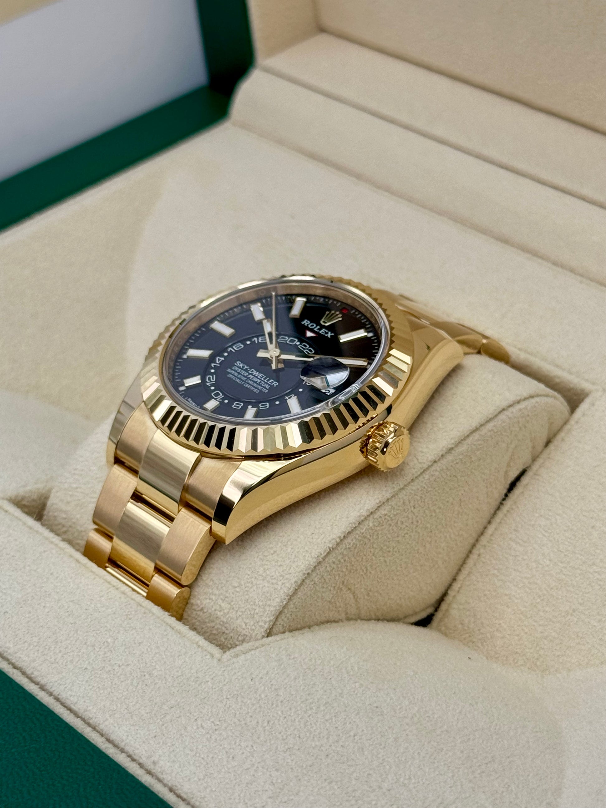 NEW 2025 Rolex Sky-Dweller 42mm 336938 Yellow Gold Oyster Black Dial - MyWatchLLC