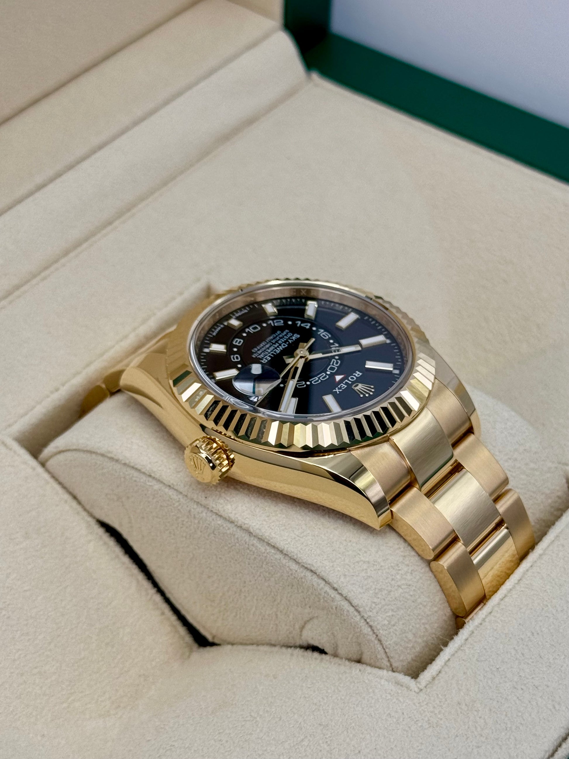 NEW 2025 Rolex Sky-Dweller 42mm 336938 Yellow Gold Oyster Black Dial - MyWatchLLC
