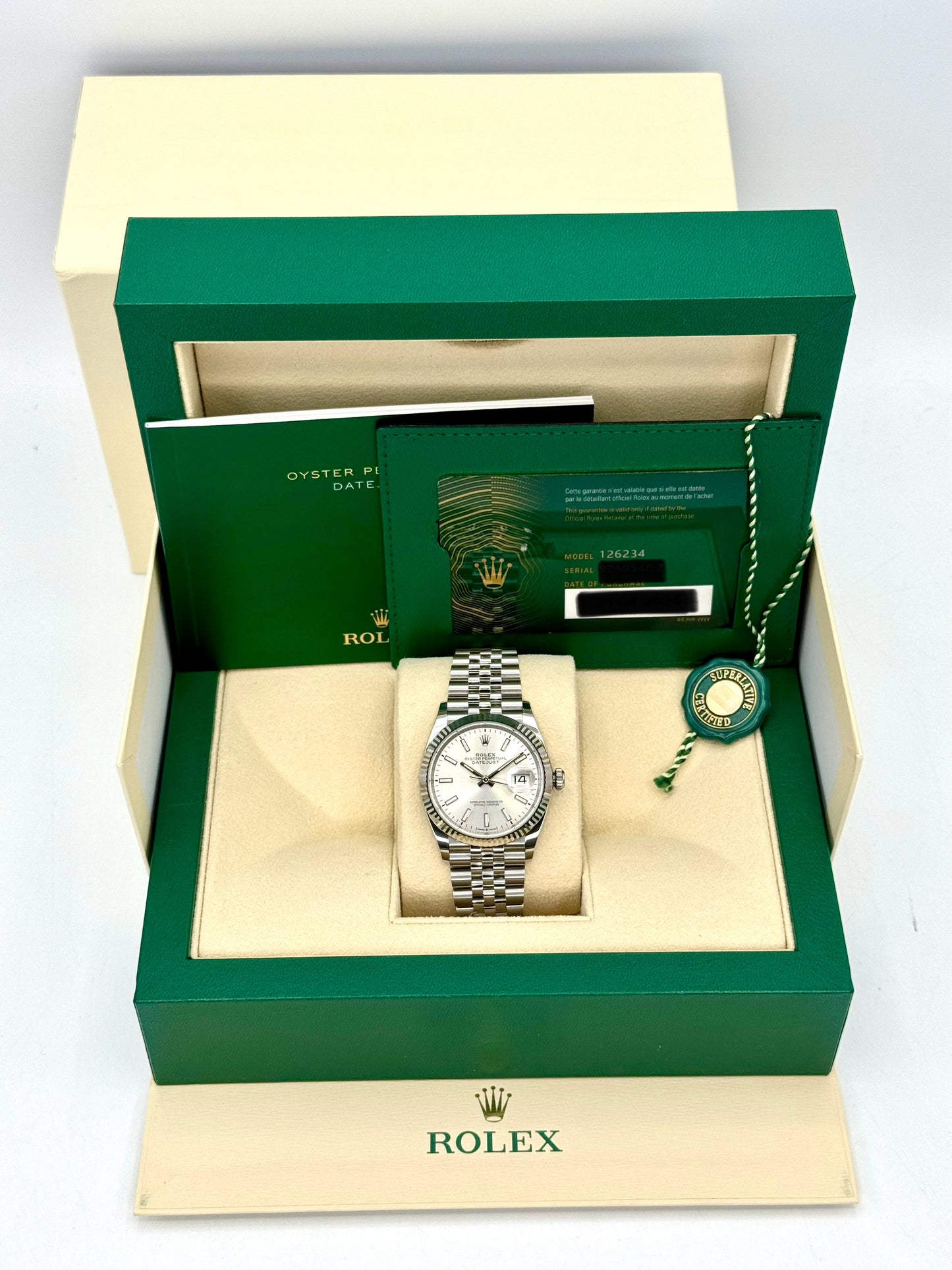 NEW 2024 Rolex Datejust 36mm 126234 Stainless Steel Jubilee Silver Dial - MyWatchLLC