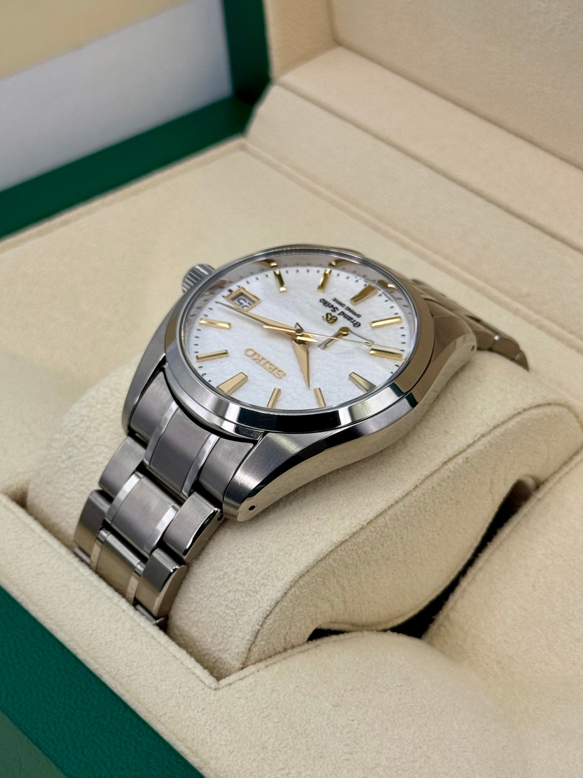 2017 Grand Seiko Spring Drive 40mm SBGA059 Titanium White Dial - MyWatchLLC