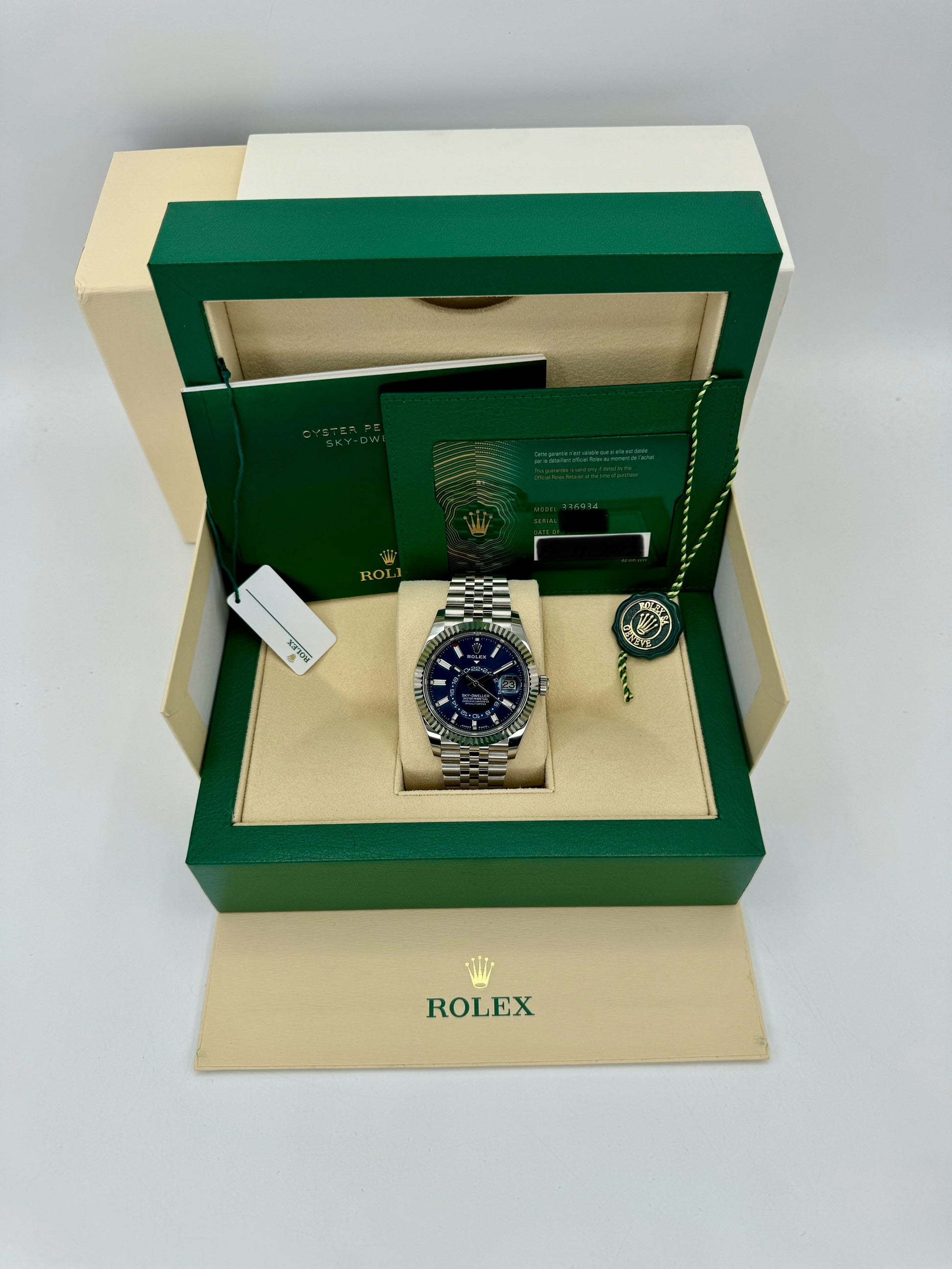NEW 2023 Rolex Sky-Dweller 42mm 336934 Jubilee Blue Dial - MyWatchLLC