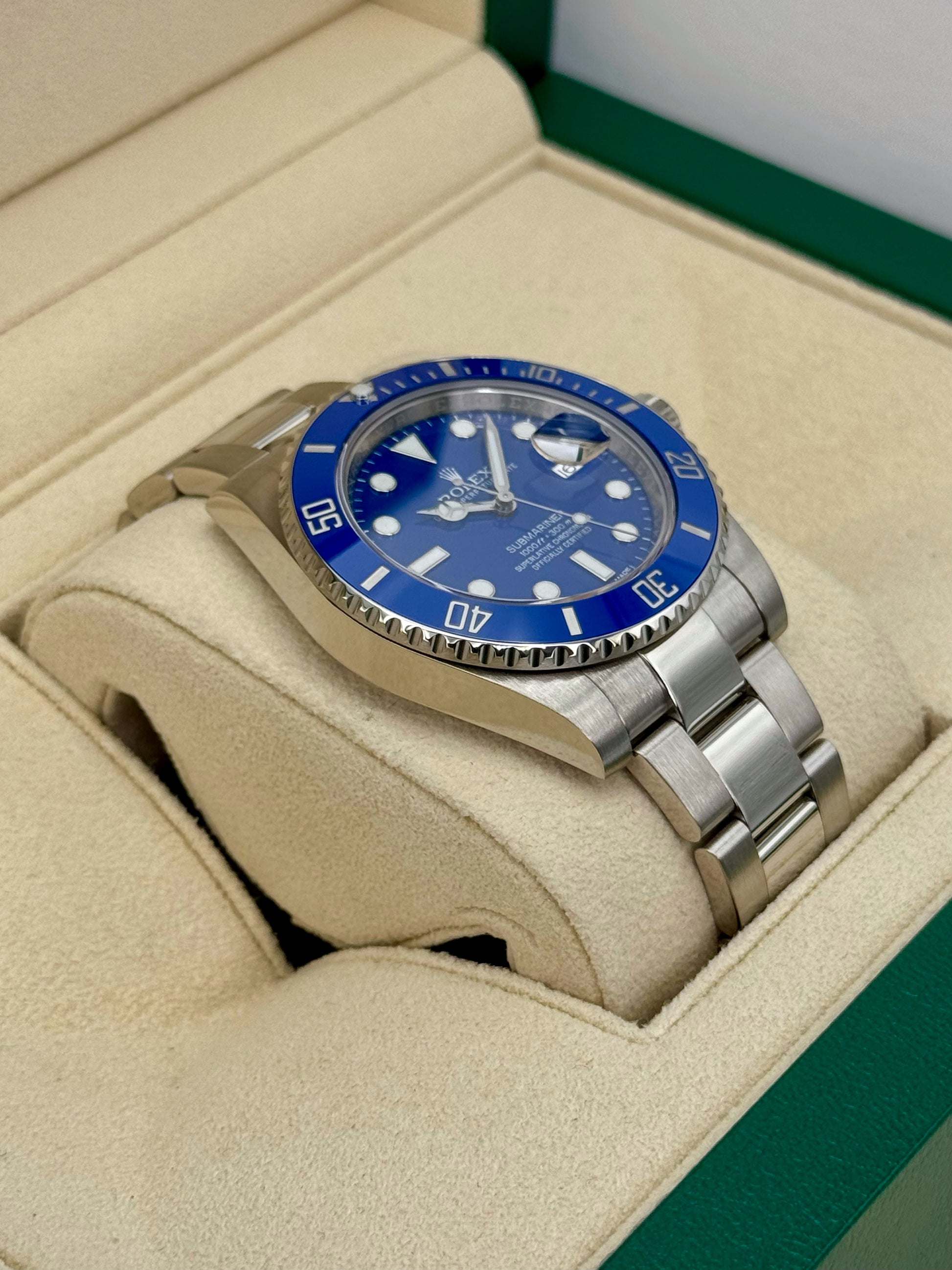 2017 Rolex Submariner "Smurf" 40mm 116619LB White Gold Blue Dial - MyWatchLLC