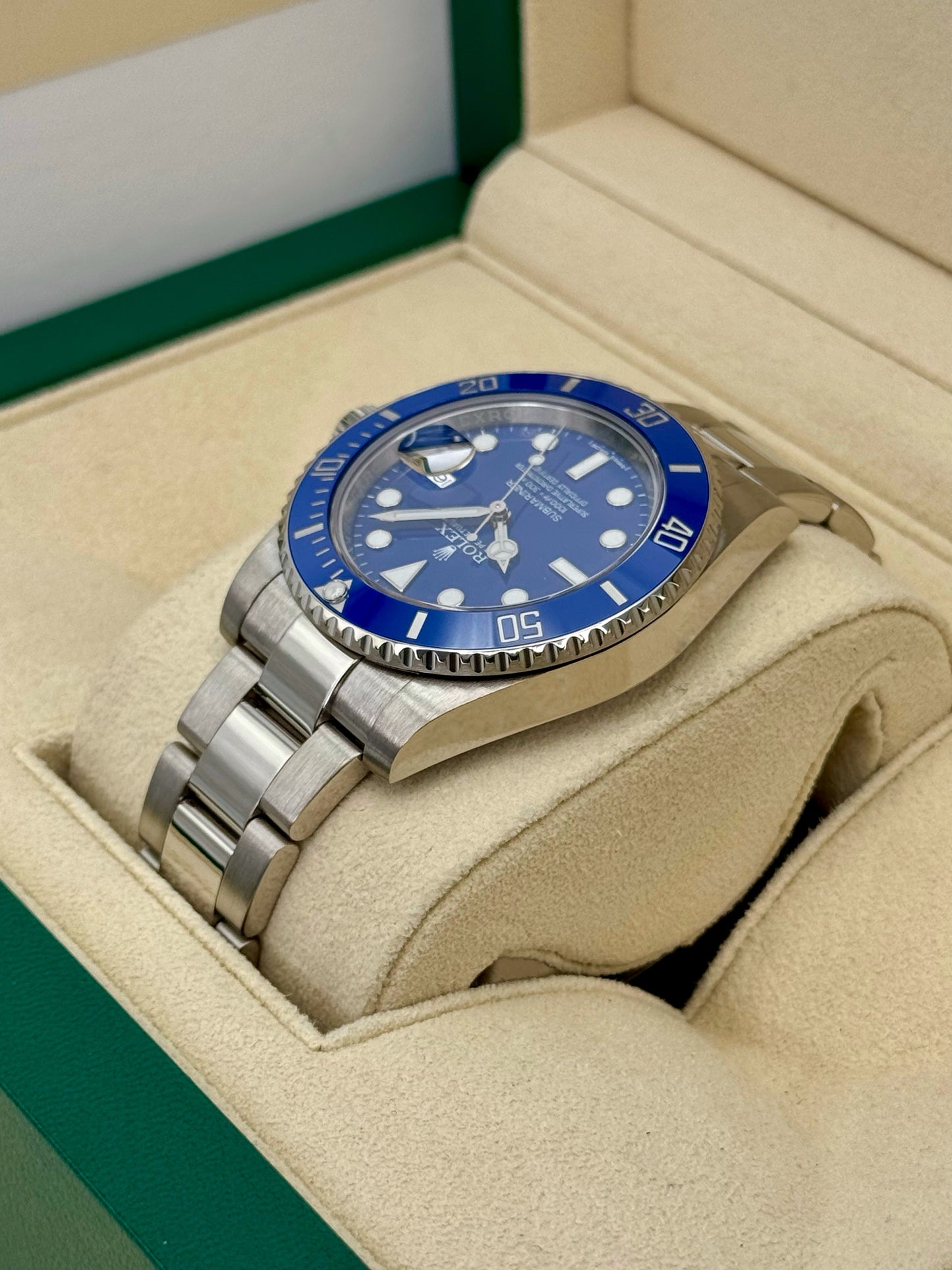 2017 Rolex Submariner "Smurf" 40mm 116619LB White Gold Blue Dial - MyWatchLLC