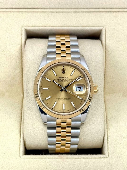 2023 Rolex Datejust 36mm 126233 Two-Tone Champagne Dial - MyWatchLLC