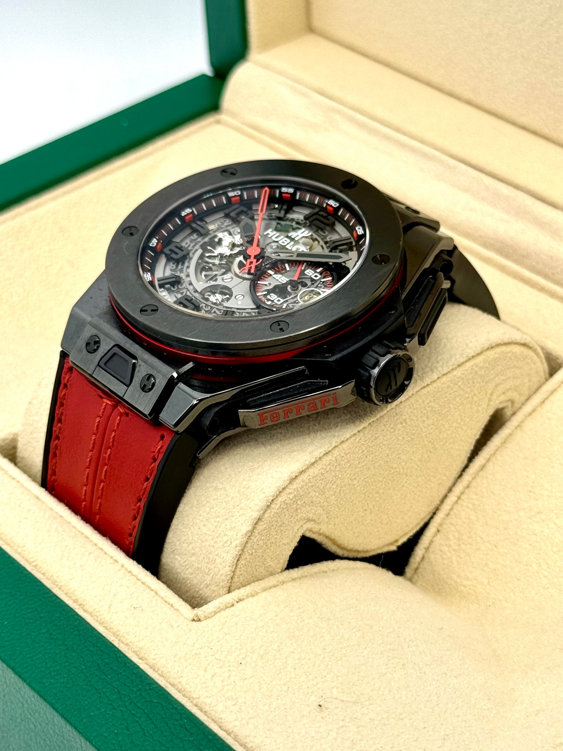 Big Bang Ferrari 45mm 401.QX.0123.VR Carbon Skeletonized Dial - MyWatchLLC
