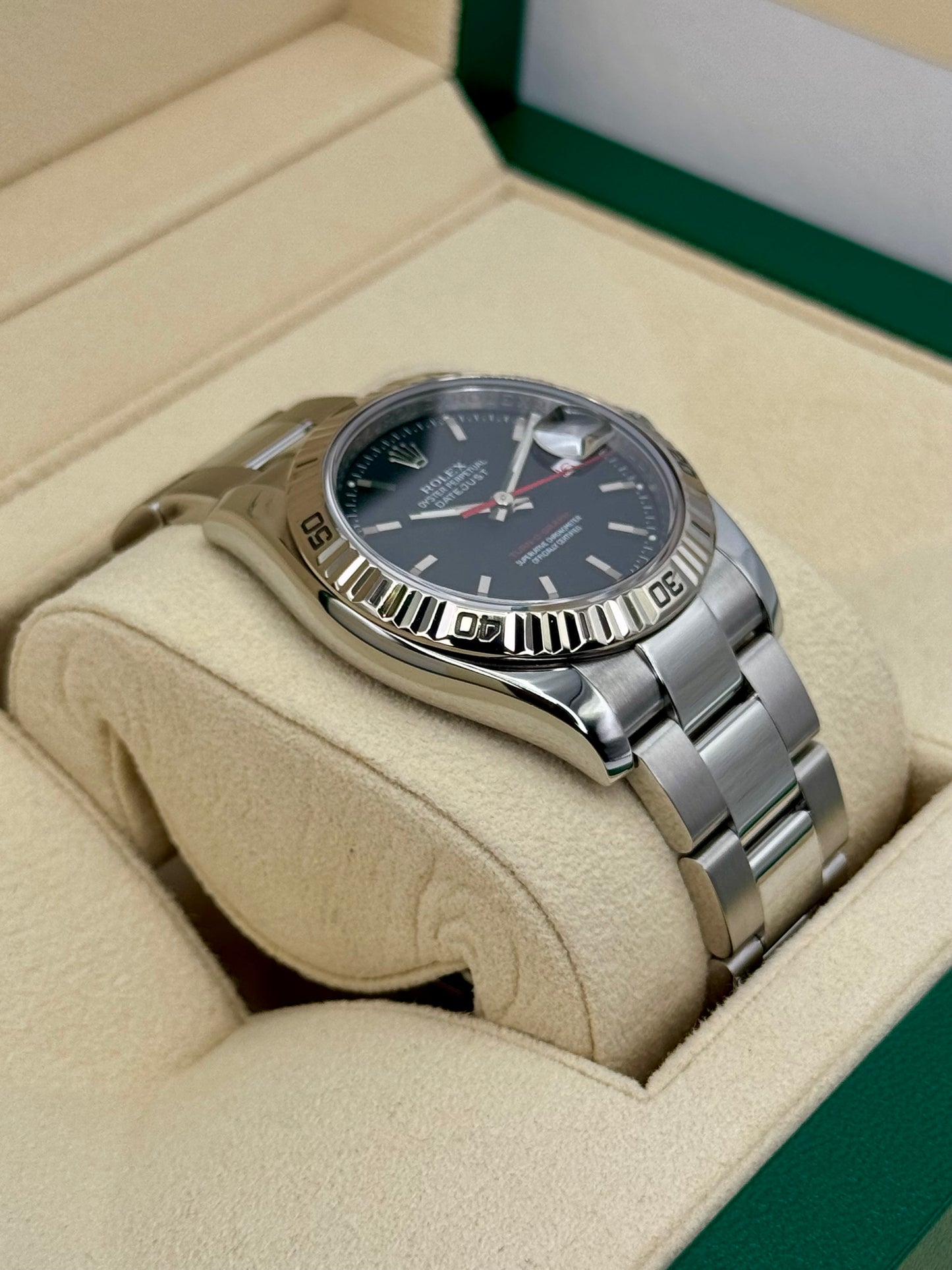 2005 Rolex Datejust Turn-O-Graph 36mm 116264 Oyster Black Dial Dial