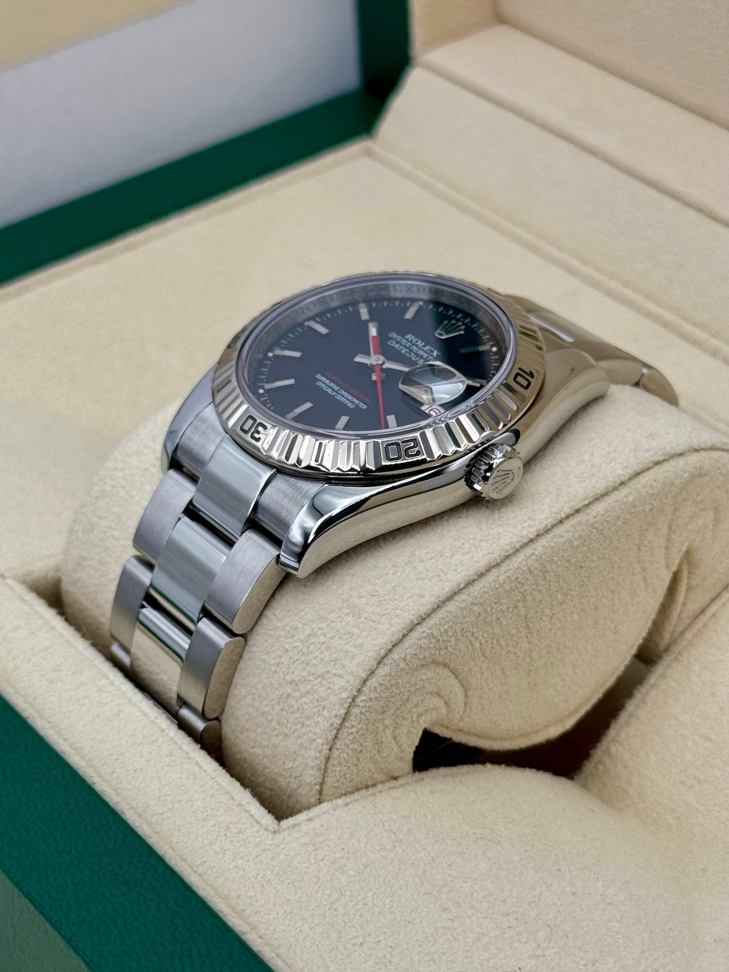 2005 Rolex Datejust Turn-O-Graph 36mm 116264 Oyster Black Dial Dial