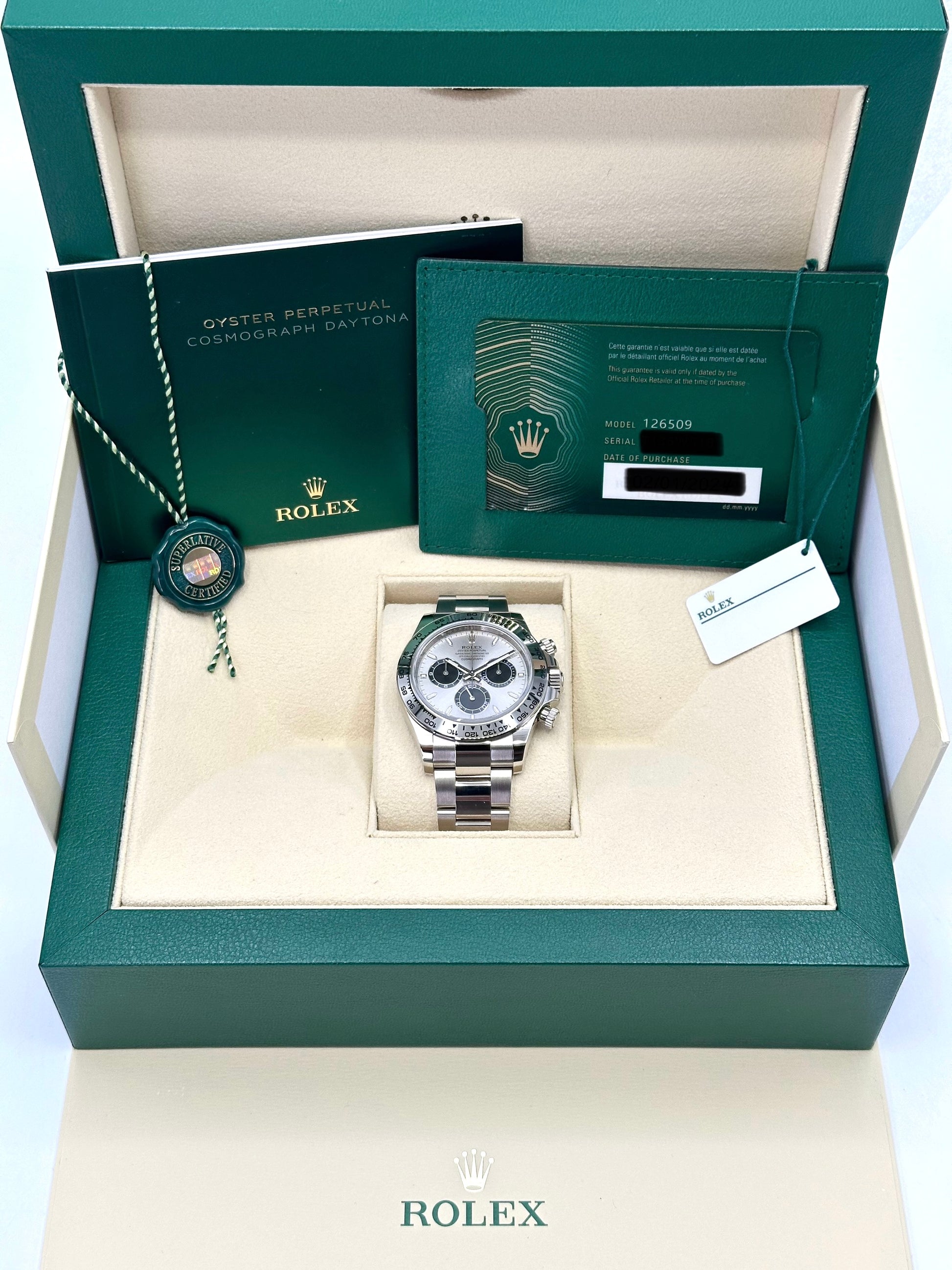 NEW 2024 Rolex Daytona 40mm 126509 White Gold Silver Ghost Dial - MyWatchLLC