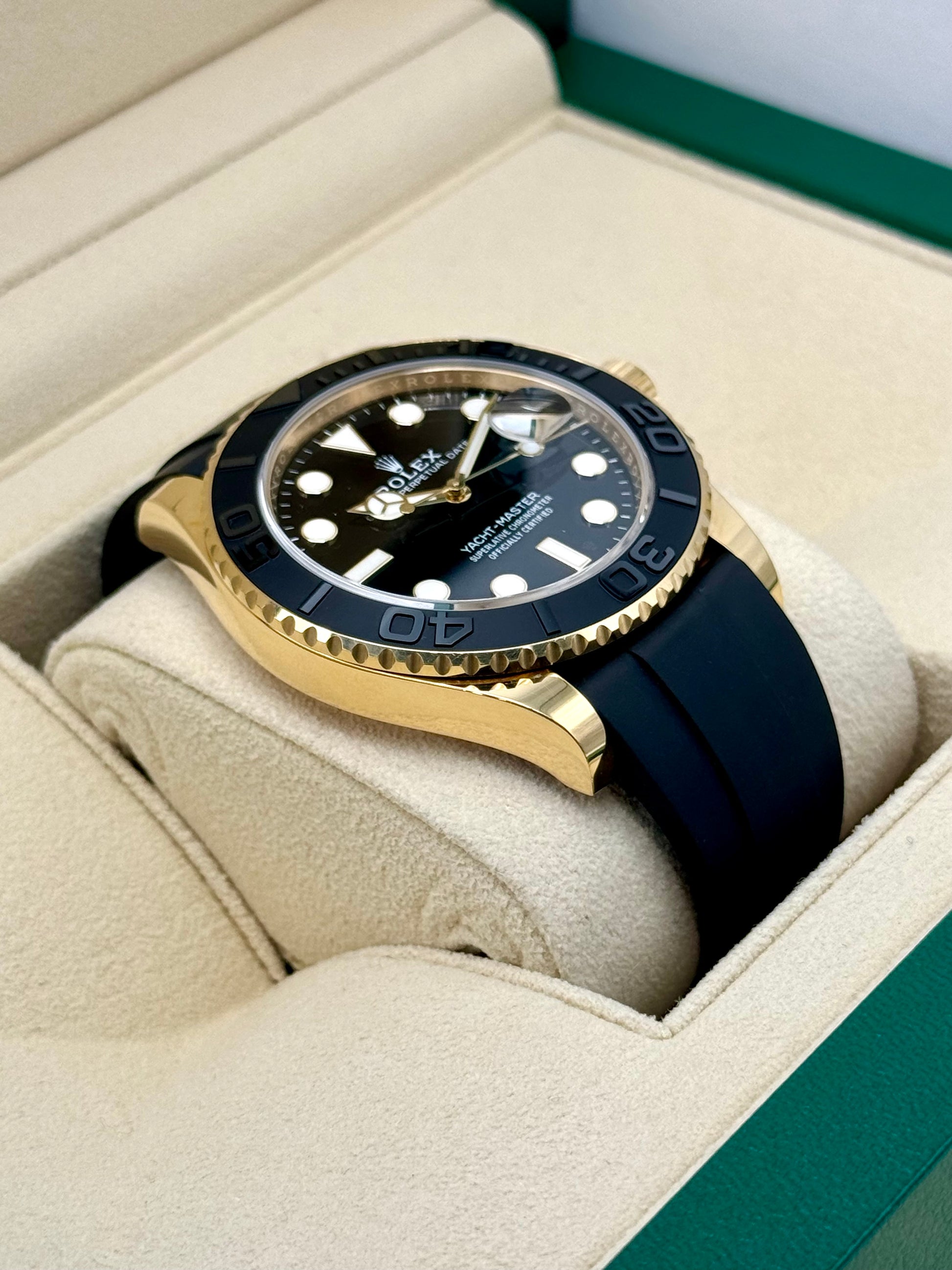 2024 Rolex Yacht-Master 42mm 226658 Gold Oysterflex Black Dial - MyWatchLLC