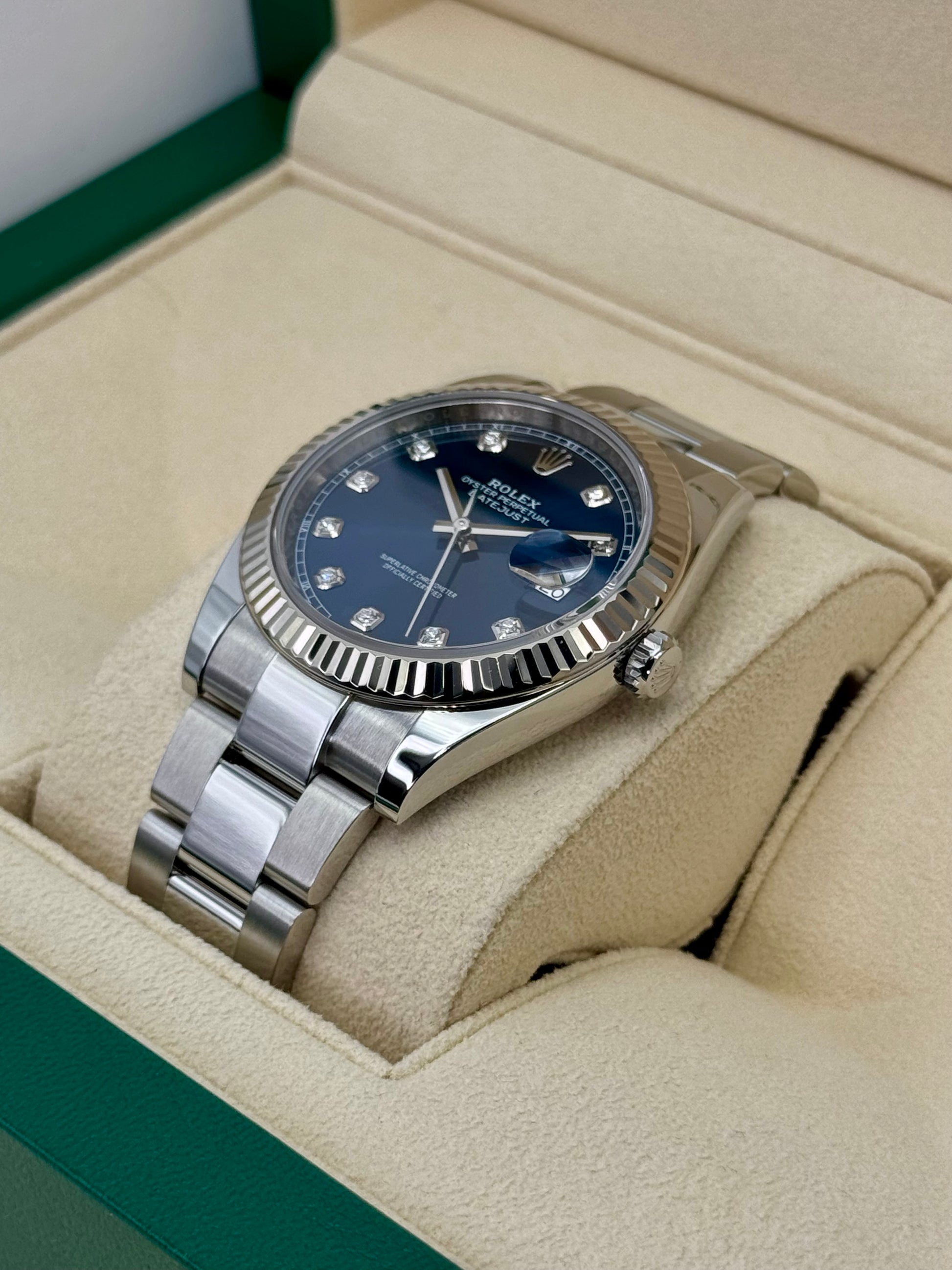 2024 Rolex Datejust 41mm 126334 Stainless Steel Oyster Blue Diamond Dial - MyWatchLLC
