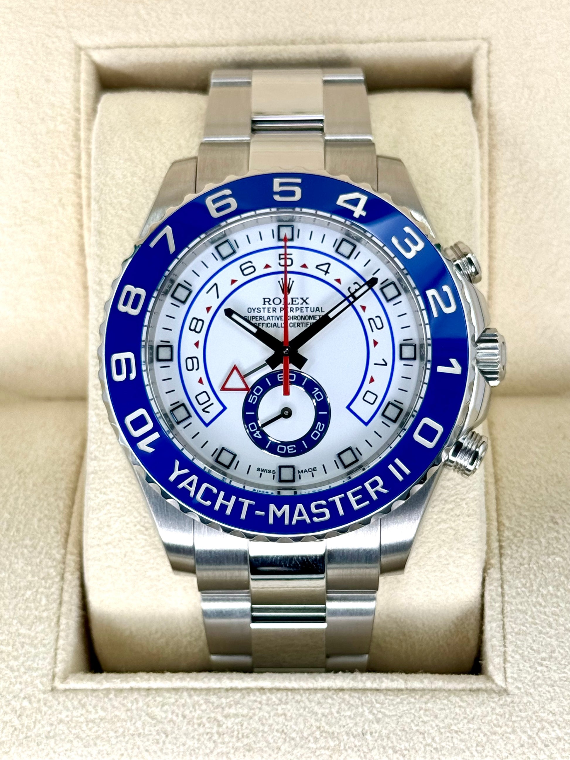 2013 Rolex Yacht-Master II 44mm 116680 Stainless Steel White Dial - MyWatchLLC