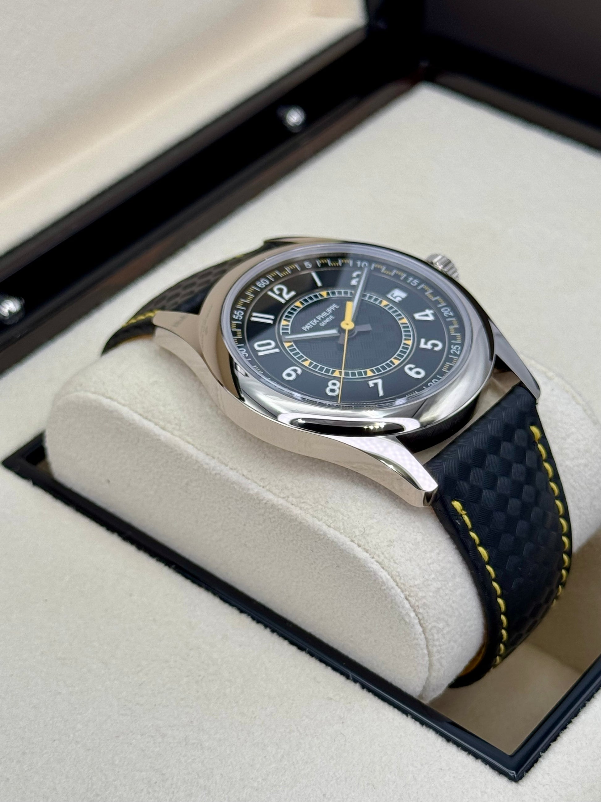 NEW 2024 Patek Philippe Calatrava 40mm 6007G White Gold Black Dial - MyWatchLLC