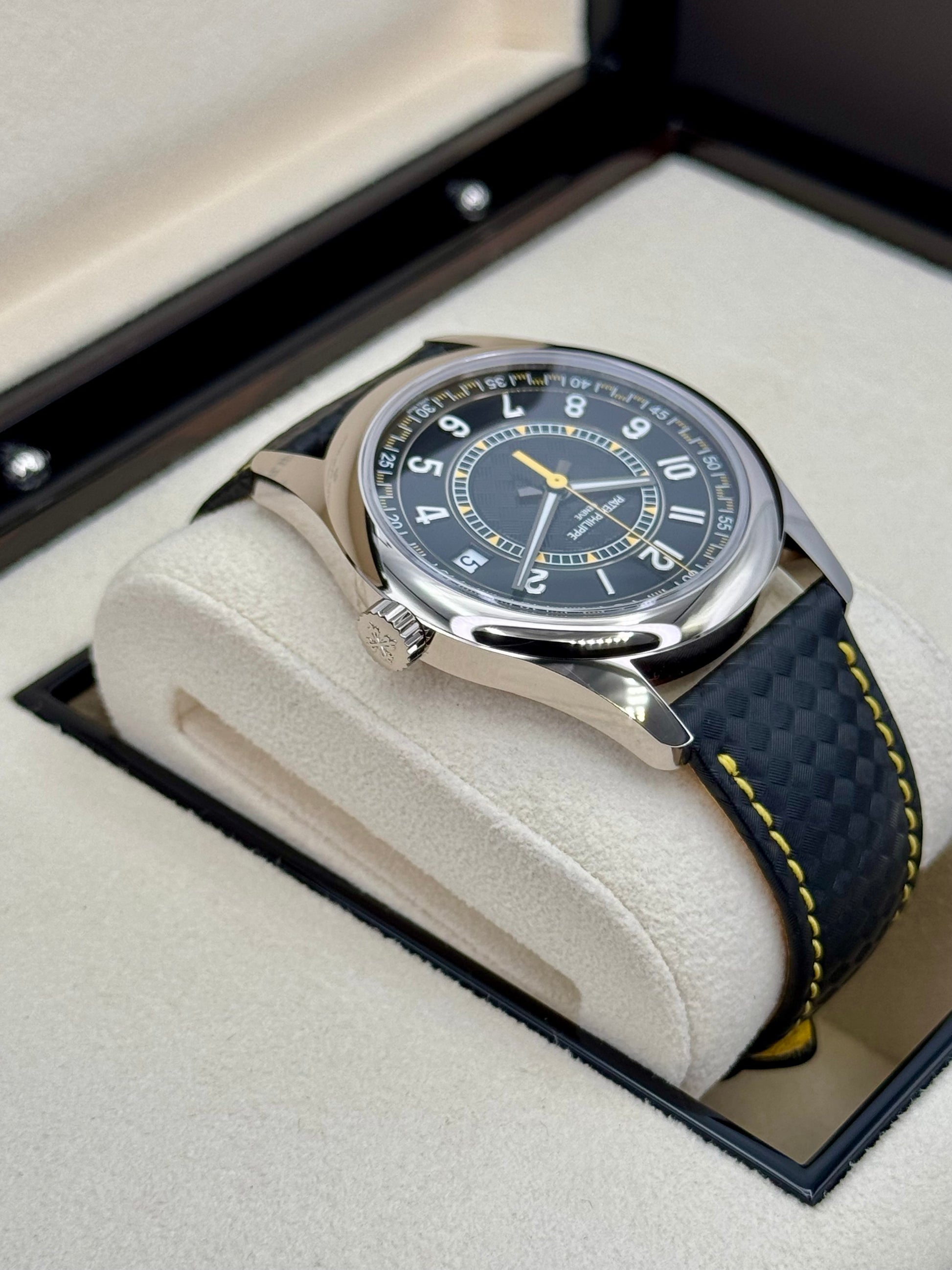 NEW 2024 Patek Philippe Calatrava 40mm 6007G White Gold Black Dial - MyWatchLLC