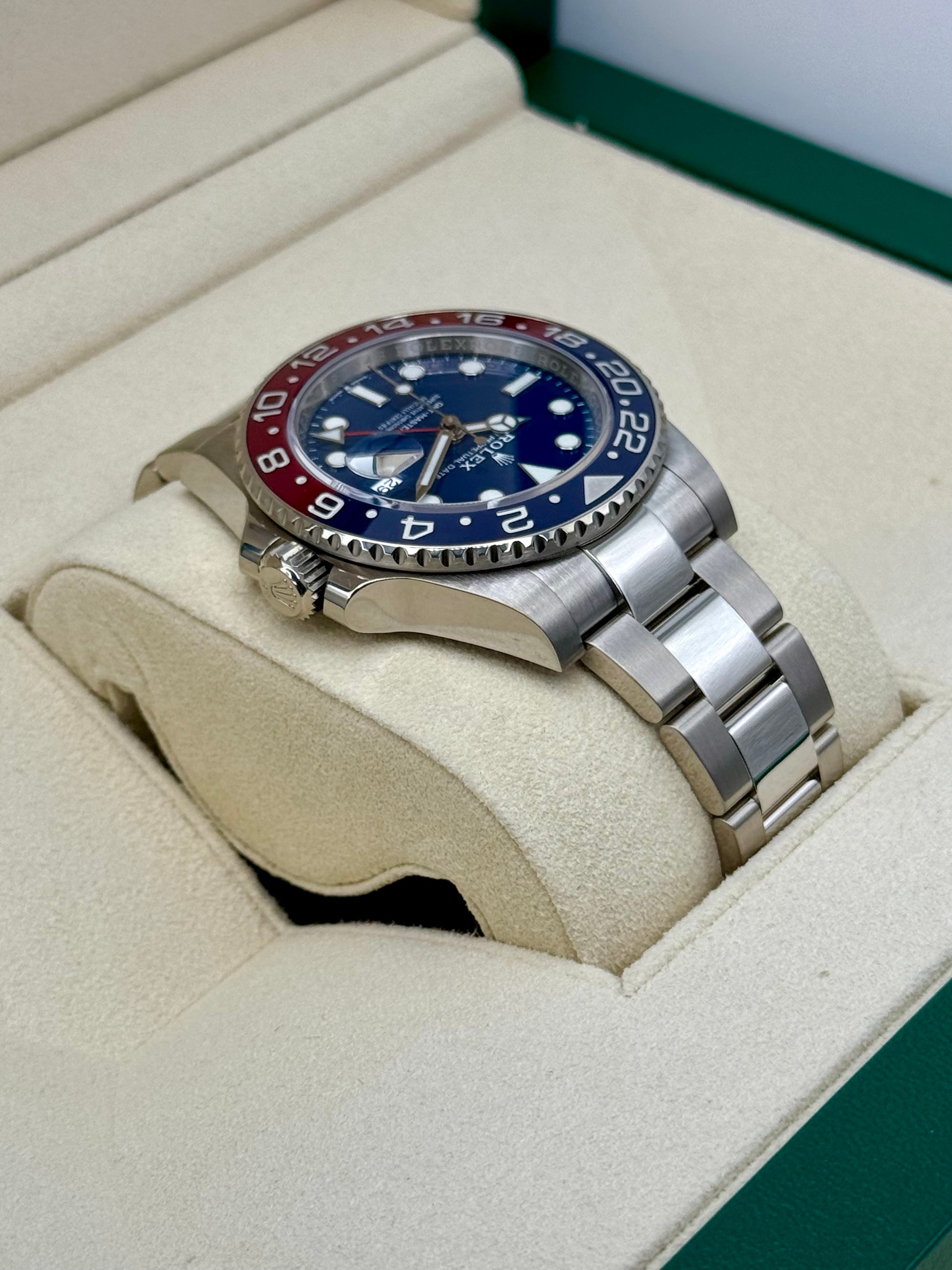 2022 Rolex GMT-Master II "Pepsi" 40mm 126719BLRO White Gold Oyster - MyWatchLLC