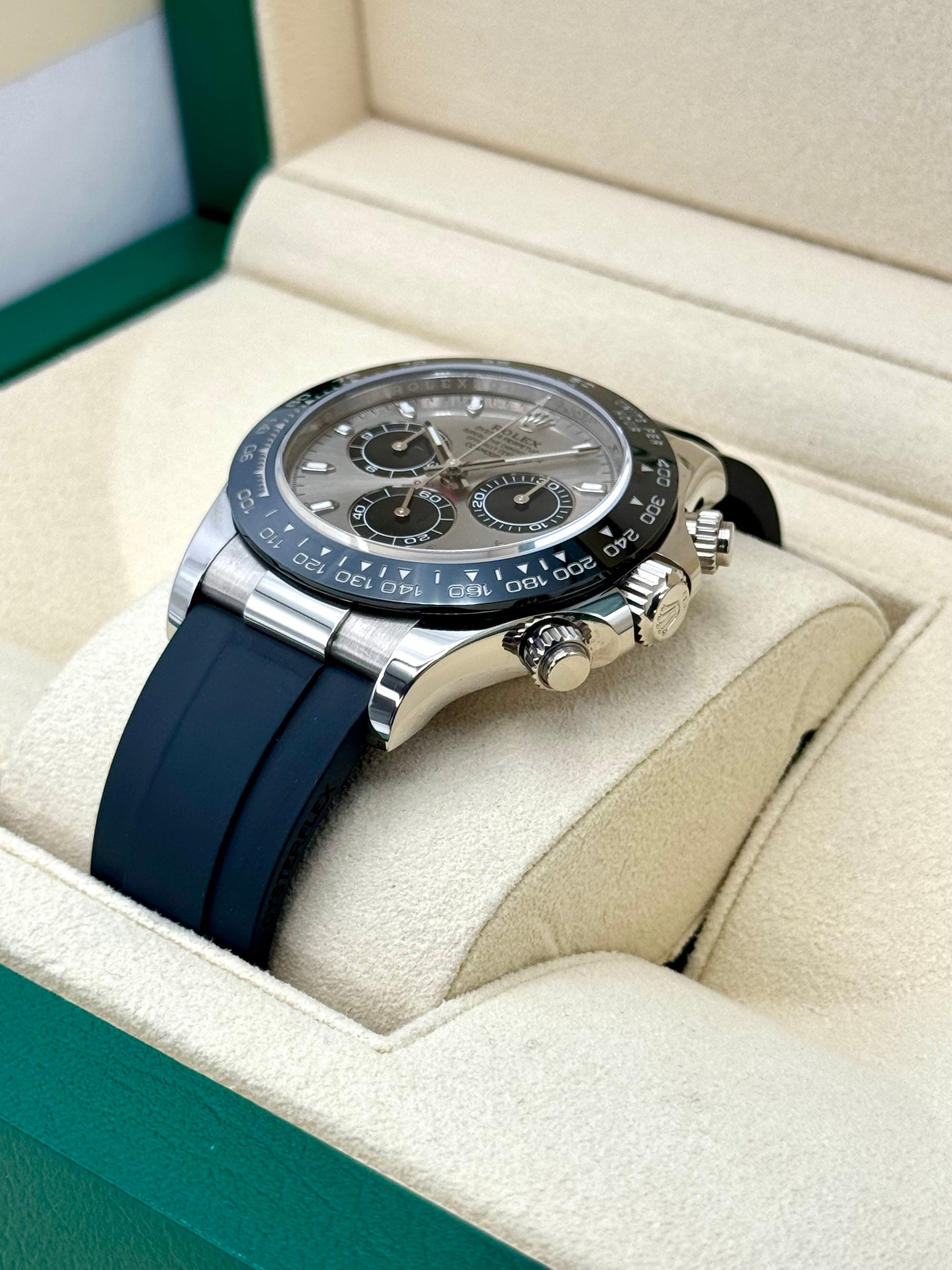 2022 Rolex Daytona 40mm 116519LN White Gold Silver Ghost Dial - MyWatchLLC