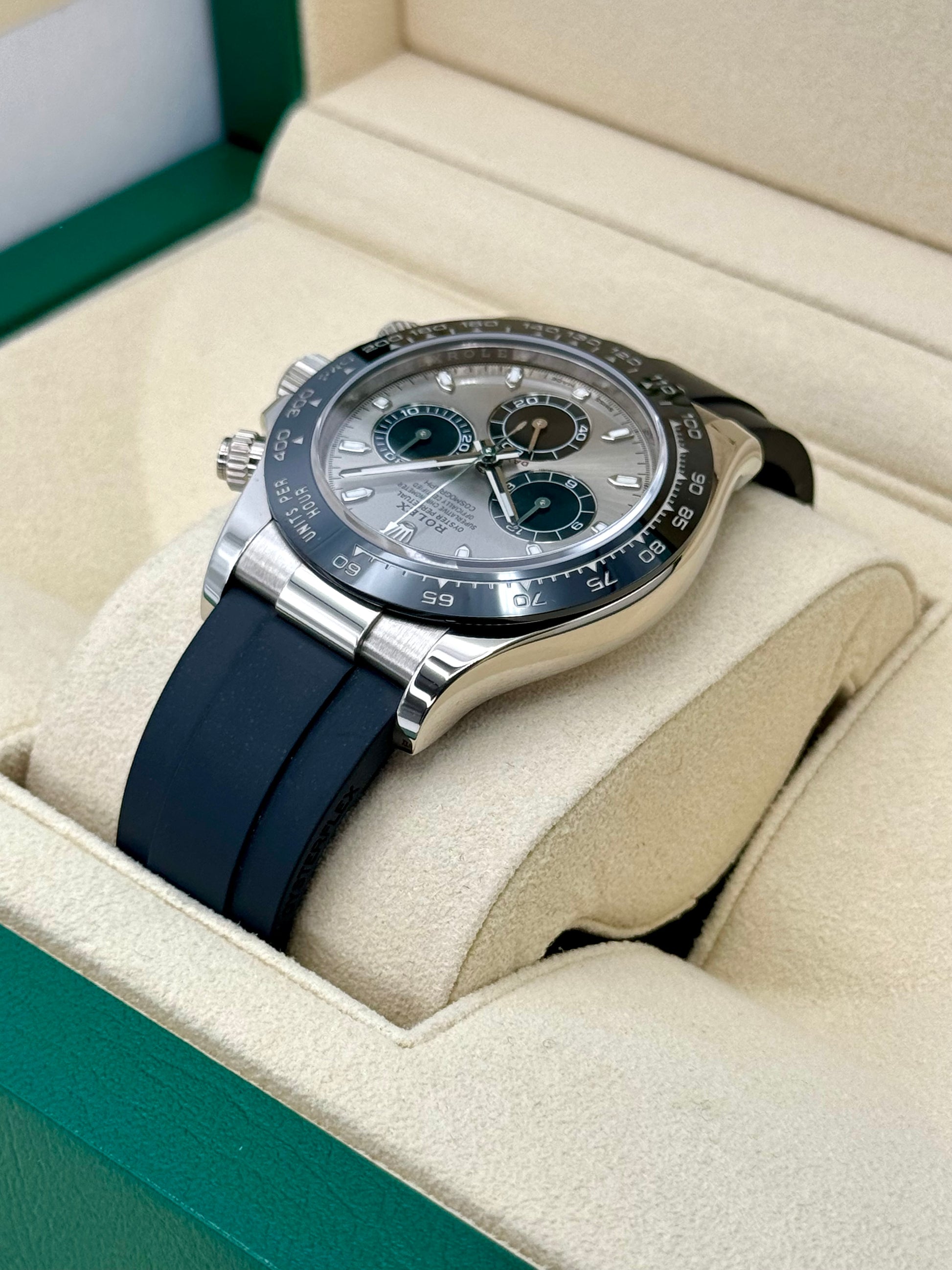 2022 Rolex Daytona 40mm 116519LN White Gold Silver Ghost Dial - MyWatchLLC