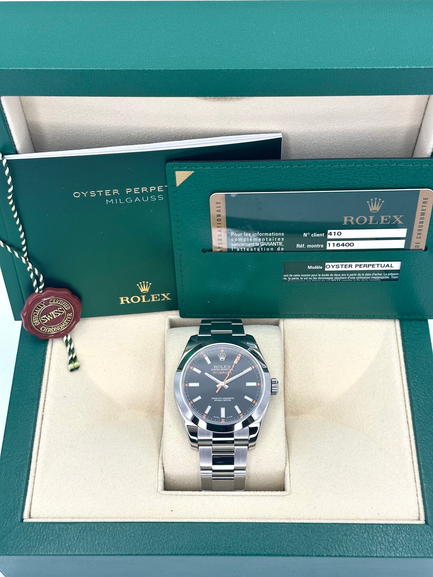 2014 Rolex Milgauss 40mm 116400GV Stainless Steel Black Dial - MyWatchLLC