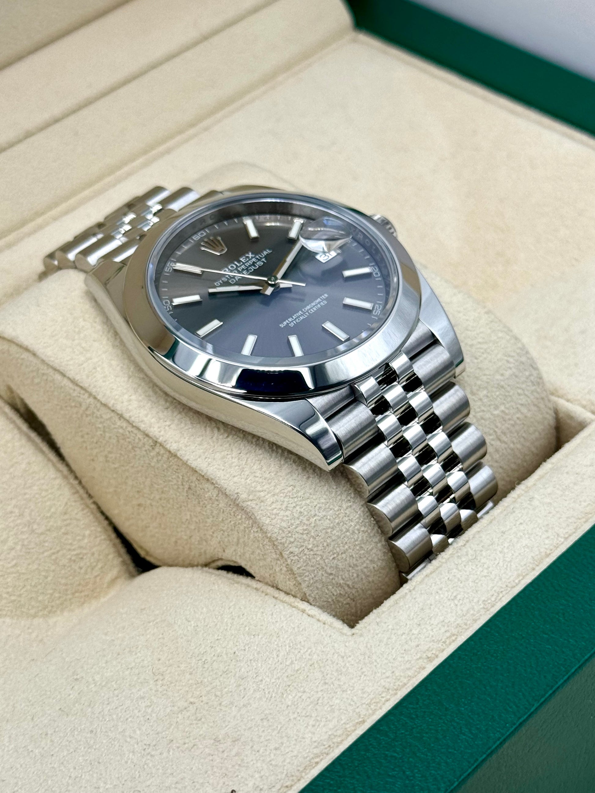 Rolex 2023 Datejust 41mm 126300 Stainless Steel Jubilee Rhodium Dial - MyWatchLLC