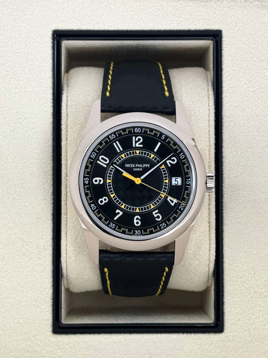 NEW 2024 Patek Philippe Calatrava 40mm 6007G White Gold Black Dial - MyWatchLLC