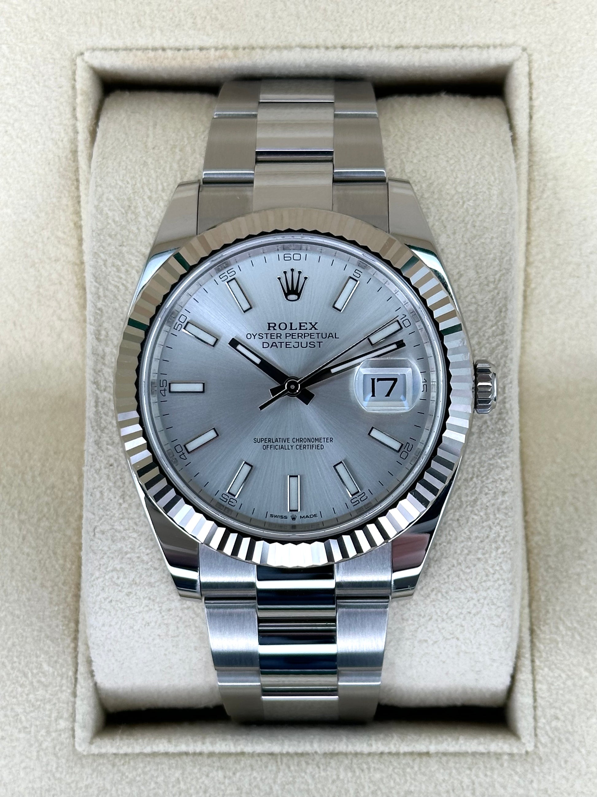NEW 2024 Rolex Datejust 41mm 126334 Stainless Steel Oyster Silver Dial - MyWatchLLC