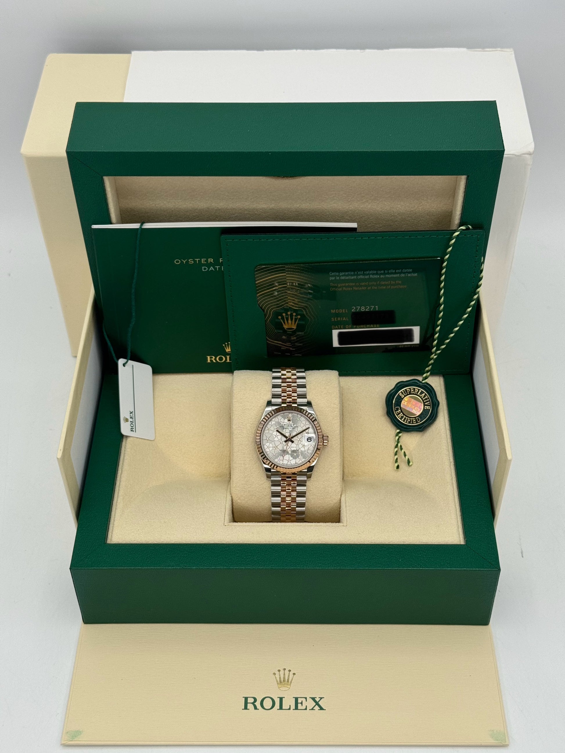 NEW 2024 Rolex Ladies Datejust 31mm 278271 Jubilee Floral Motif Dial - MyWatchLLC