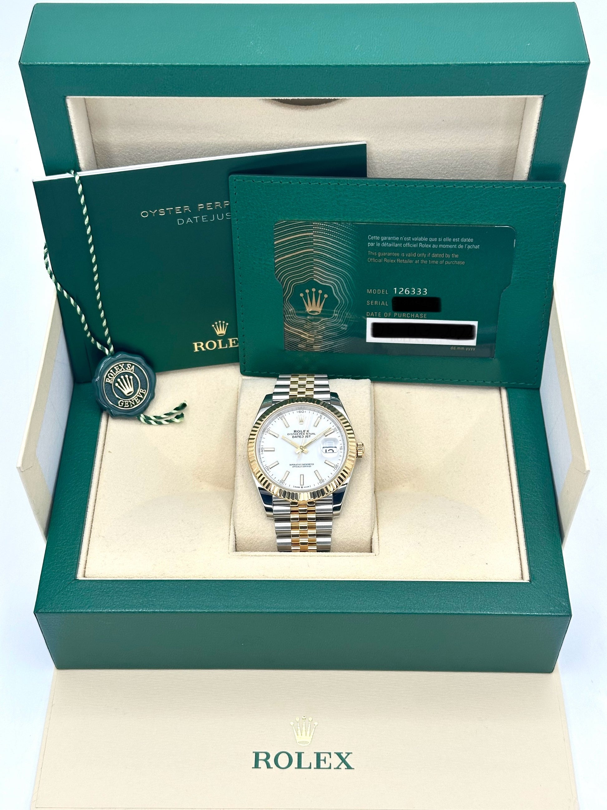 2022 Rolex Datejust 41mm 126333 Two-Tone Jubilee White Dial - MyWatchLLC