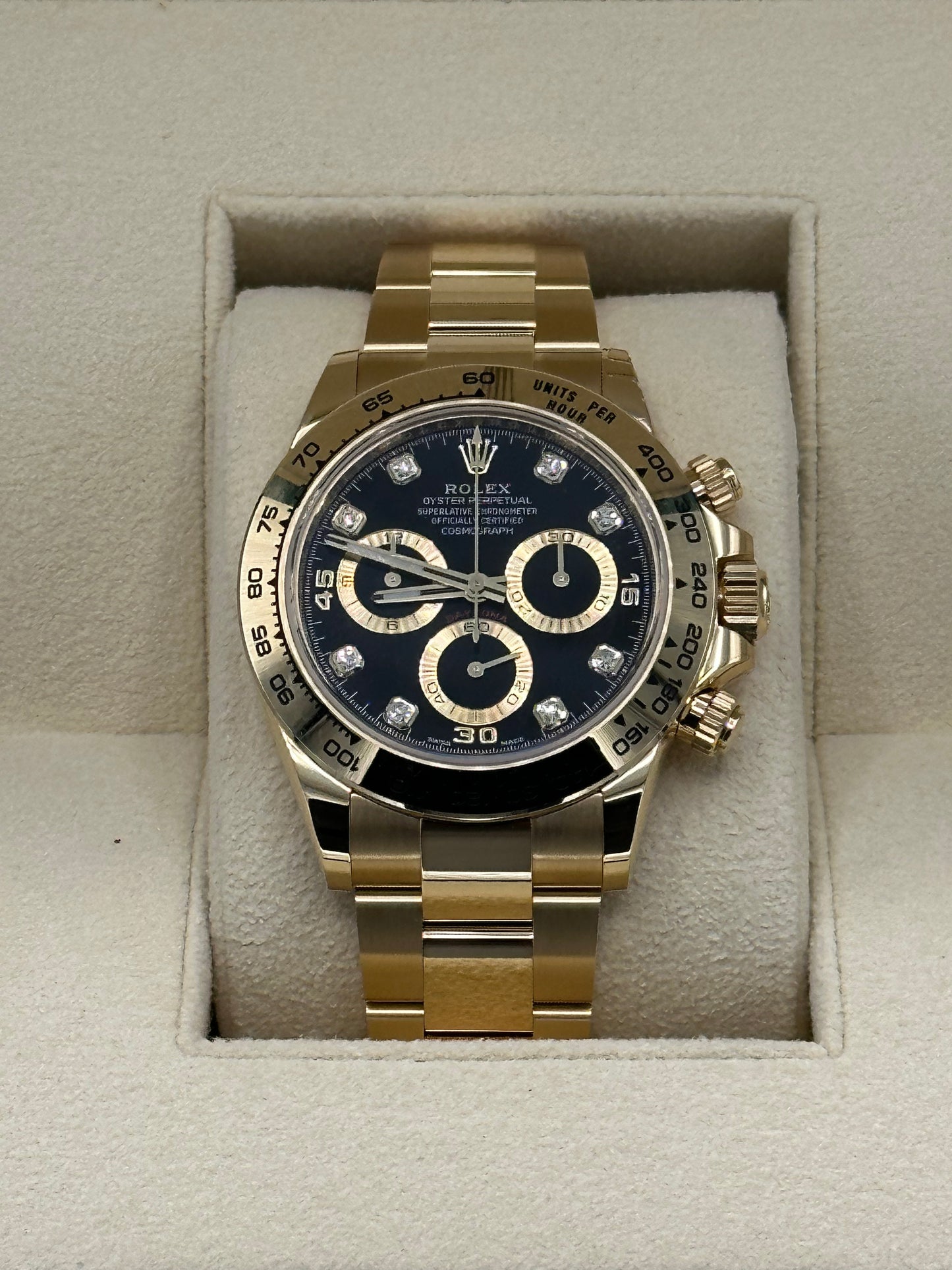 2023 Rolex Daytona 116508 Gold Black Diamond Dial - MyWatchLLC