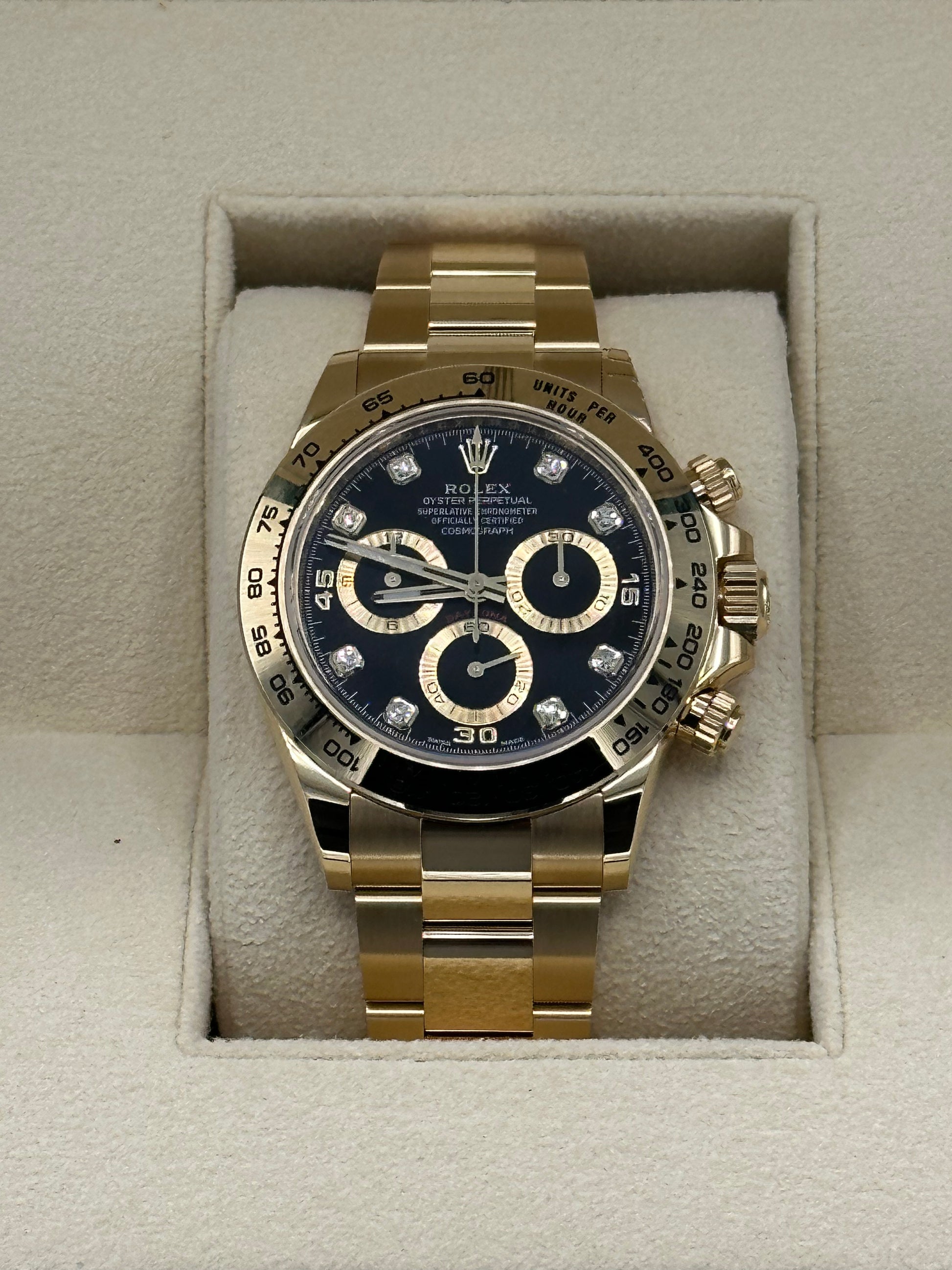 2023 Rolex Daytona 116508 Gold Black Diamond Dial - MyWatchLLC