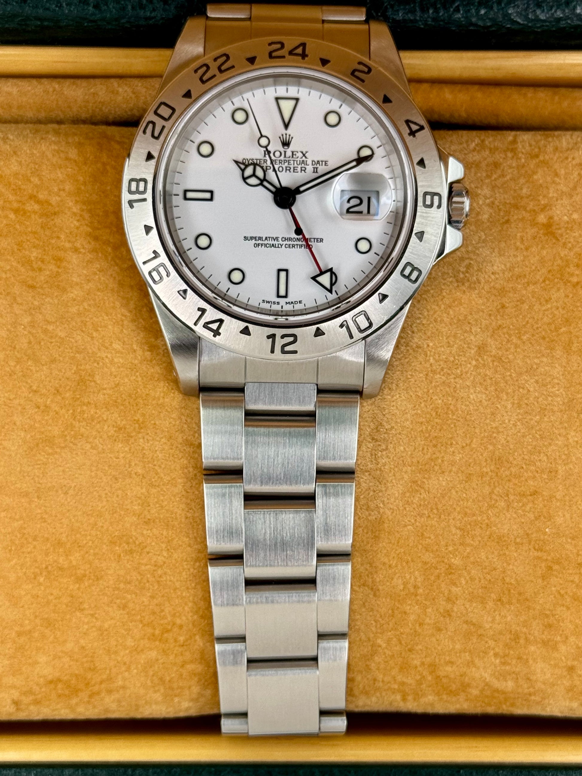 2000 Rolex Explorer II 40mm 16570 Stainless Steel Polar White Dial - MyWatchLLC