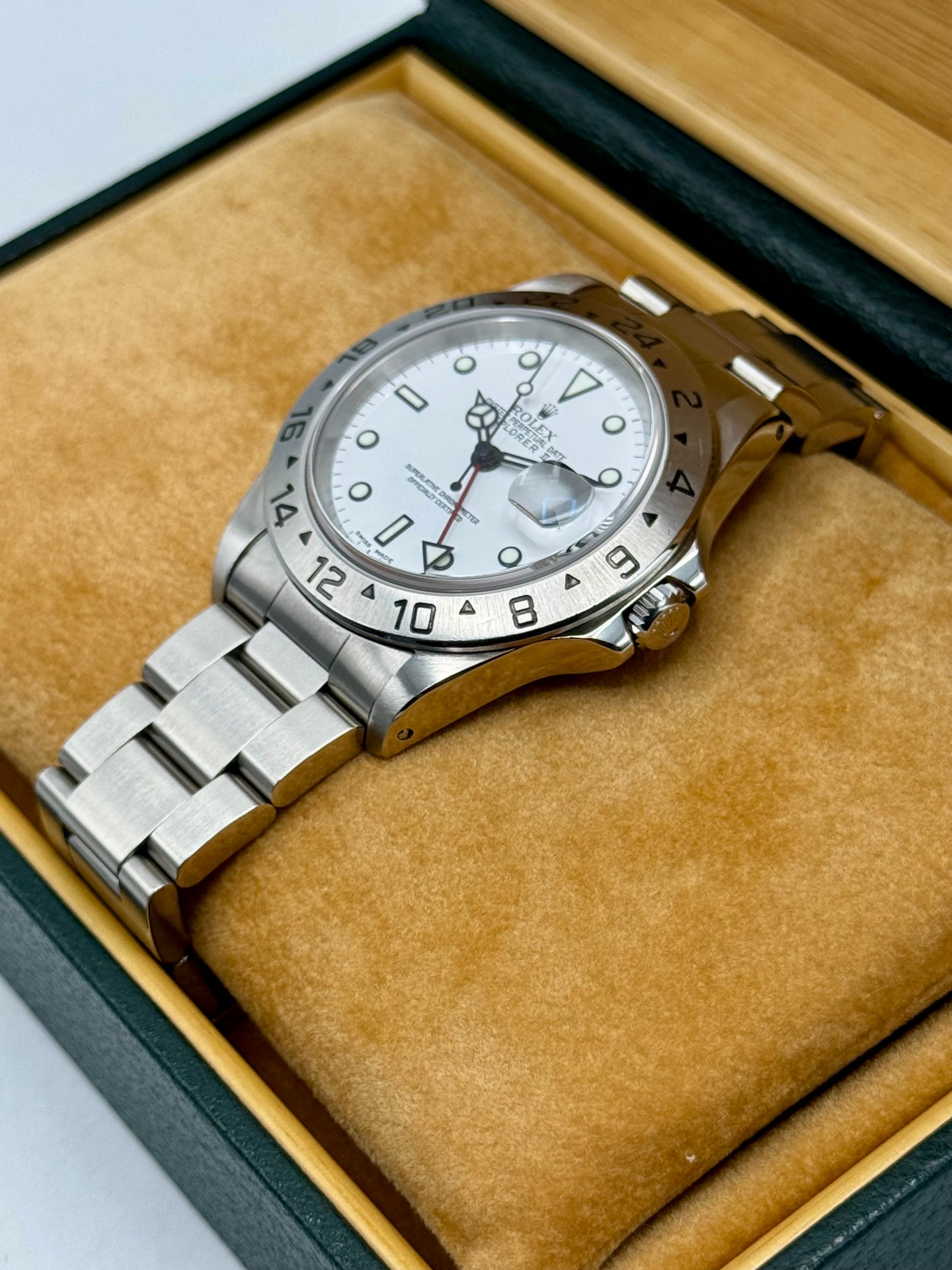 2000 Rolex Explorer II 40mm 16570 Stainless Steel Polar White Dial - MyWatchLLC