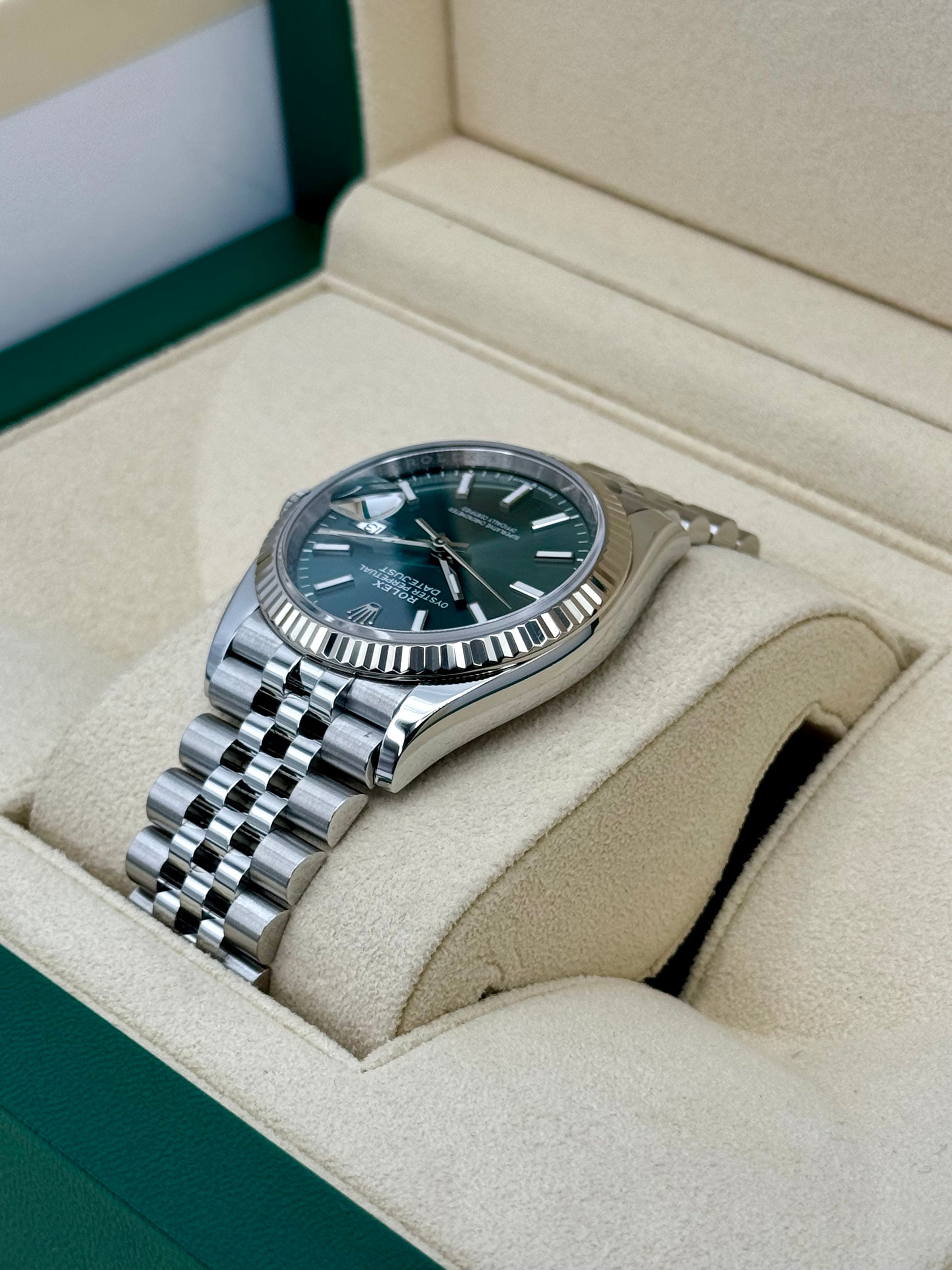 2024 Rolex Datejust 36mm 126234 Stainless Steel Jubilee Green Dial - MyWatchLLC