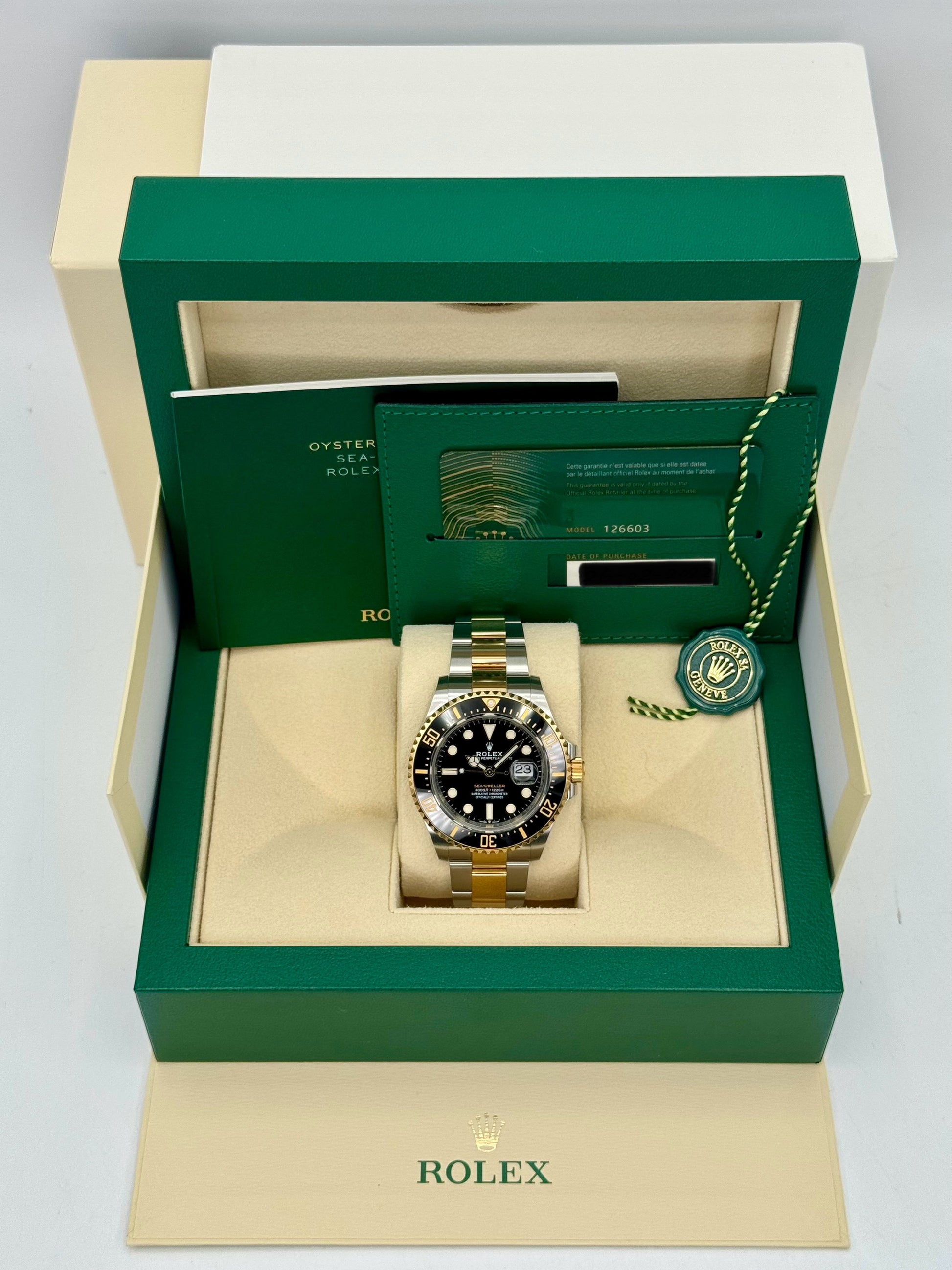2022 Rolex Sea-Dweller 43mm 126603 Two-Tone Black Dial - MyWatchLLC