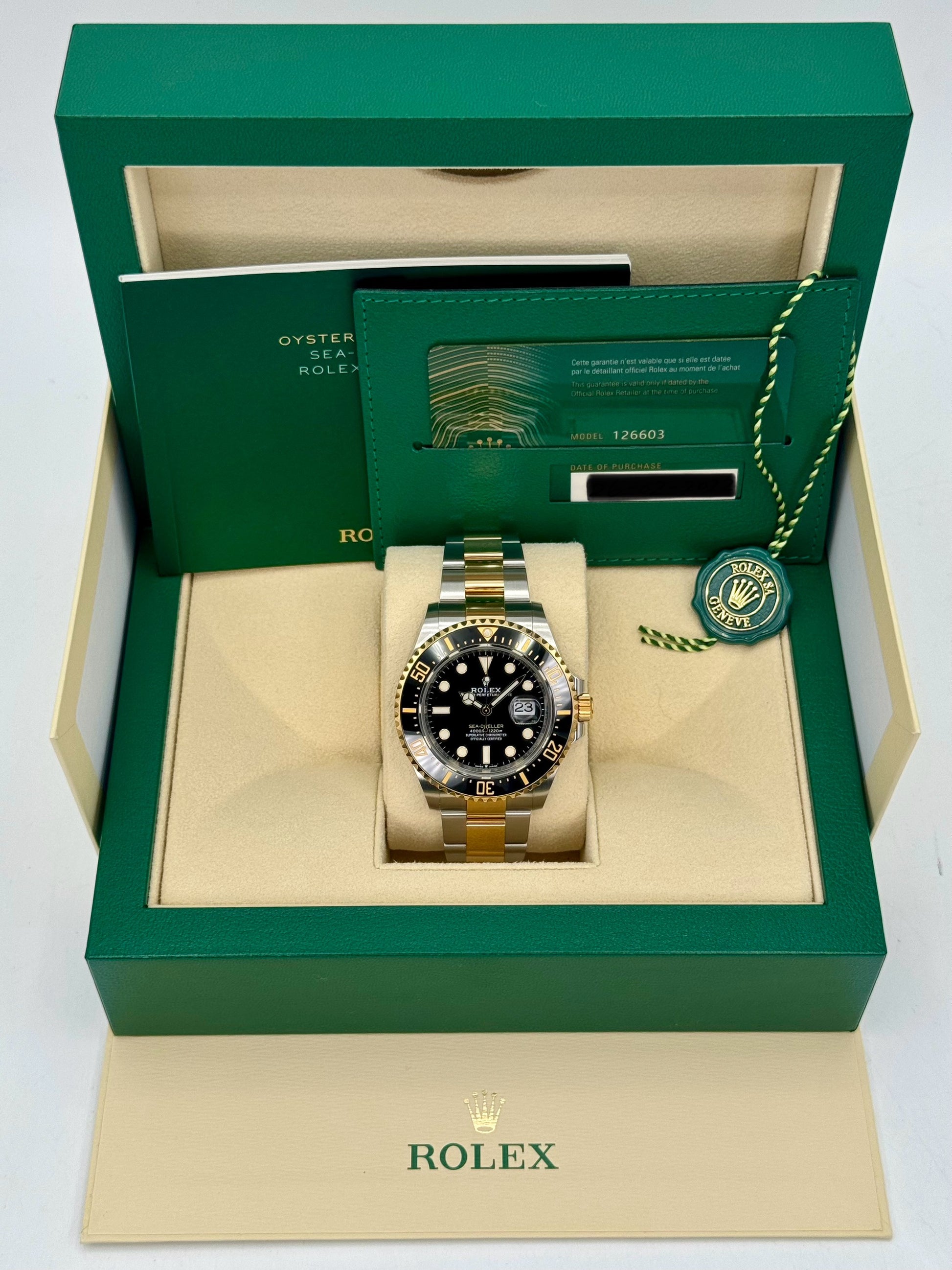 2022 Rolex Sea-Dweller 43mm 126603 Two-Tone Black Dial - MyWatchLLC