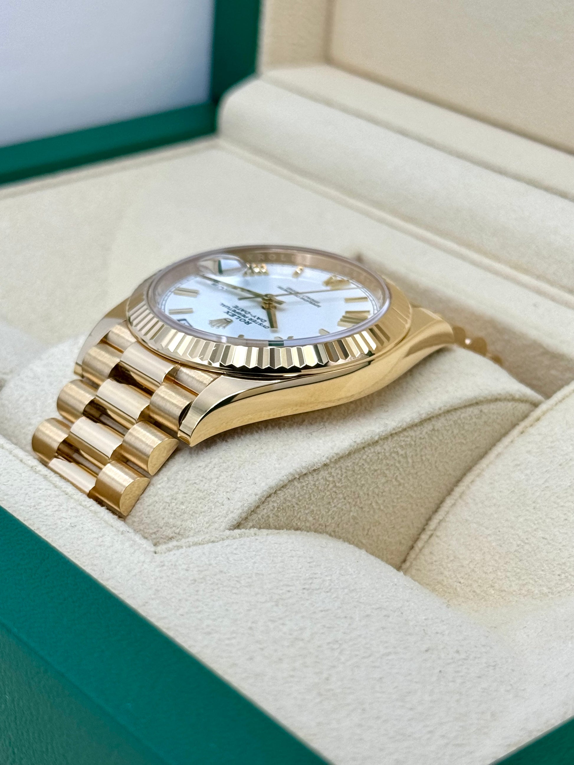 2022 Rolex Day-Date 40mm 228238 Presidential White Roman Numeral Dial - MyWatchLLC