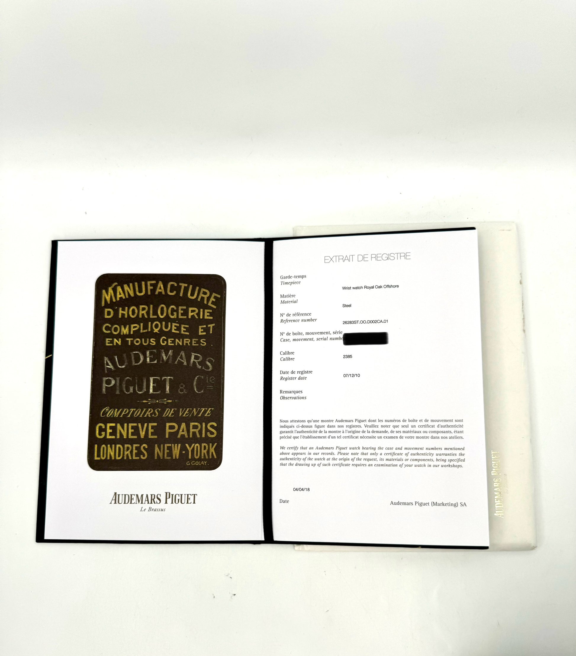 2010 Audemars Piguet Royal Oak Offshore 37mm 26283ST Black Dial - MyWatchLLC