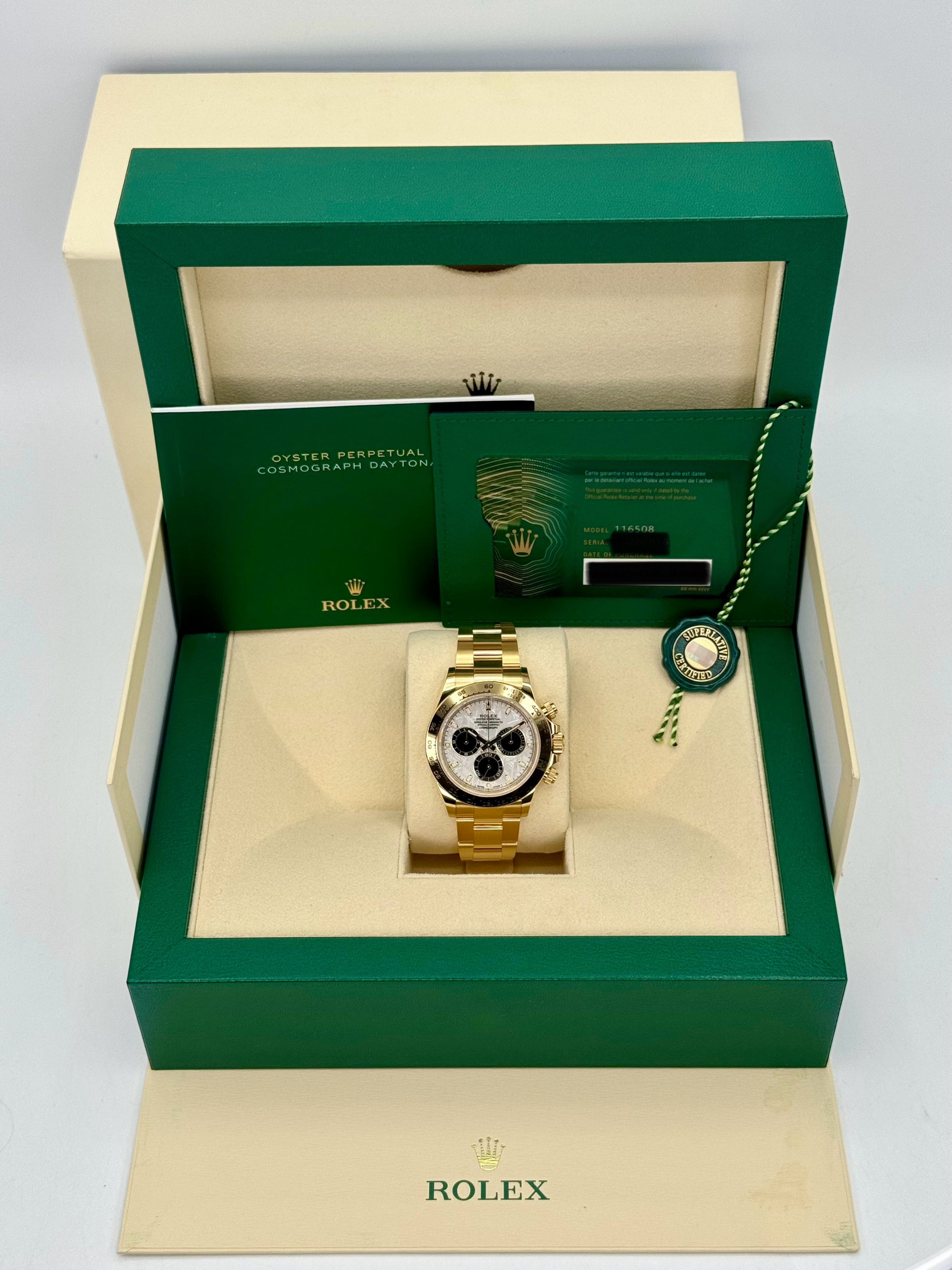 NEW 2023 Rolex Daytona 40mm 116508 Yellow Gold Meteorite Dial - MyWatchLLC