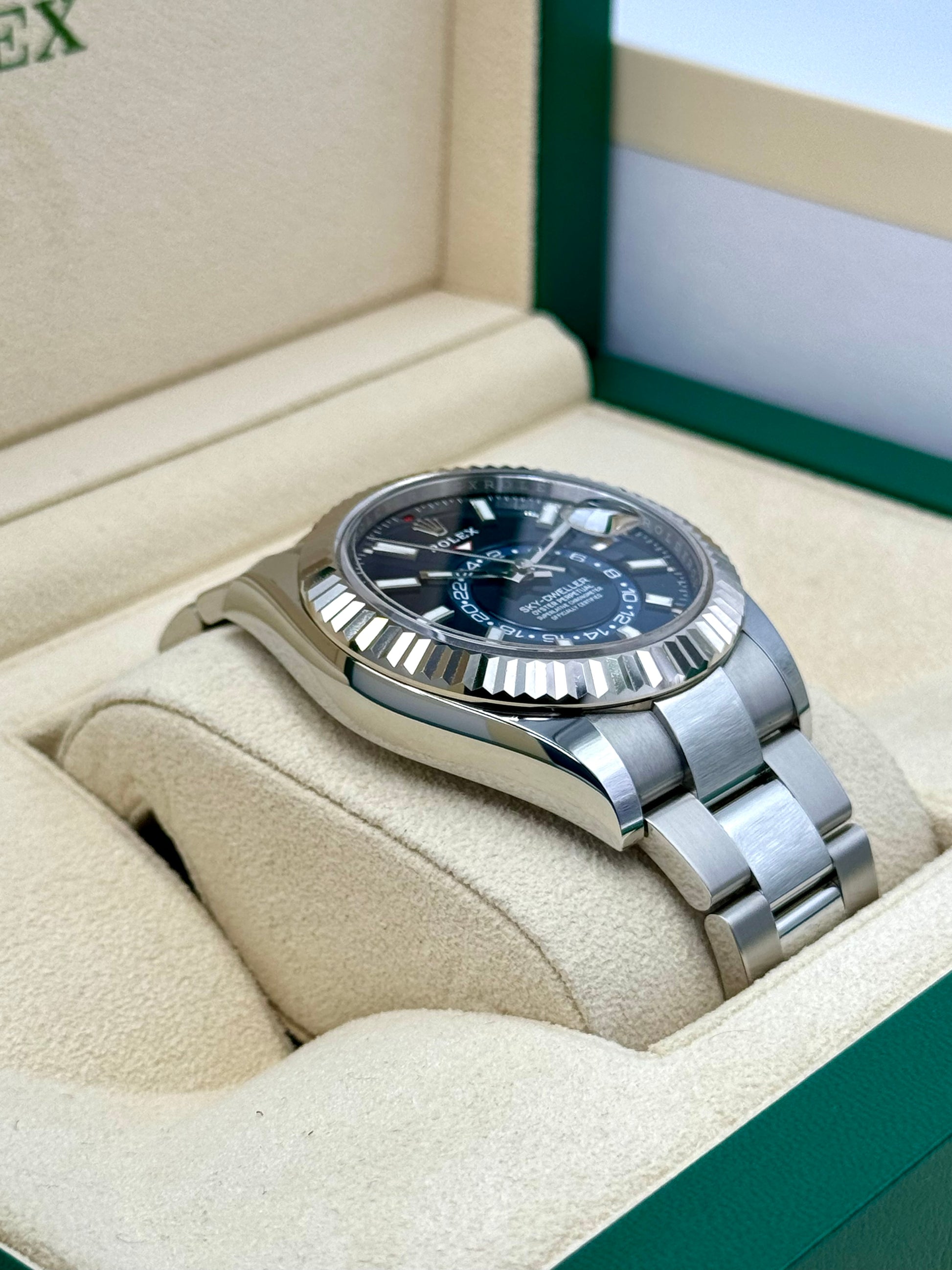 2022 Rolex Sky-Dweller 42mm 326934 Stainless Steel Oyster Blue Dial - MyWatchLLC