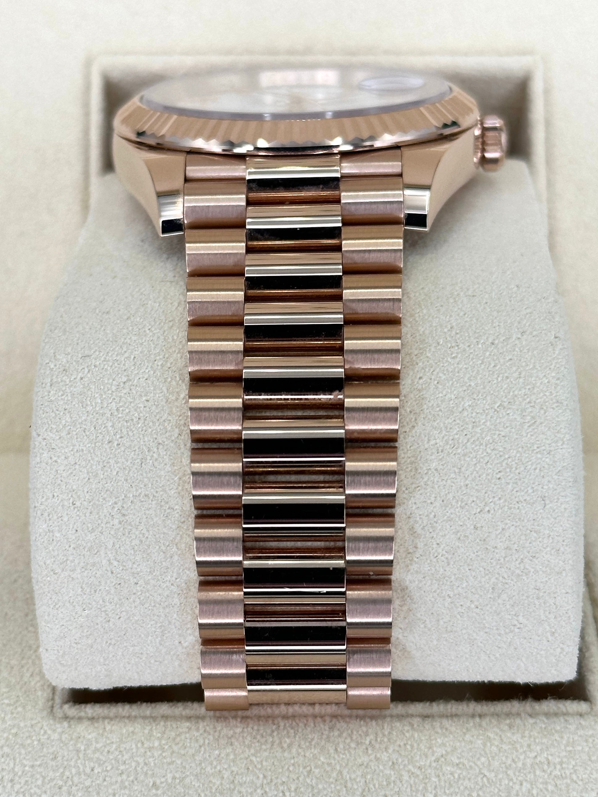 NEW 2024 Rolex Day-Date 228235 Rose Gold White Roman Numeral Dial - MyWatchLLC