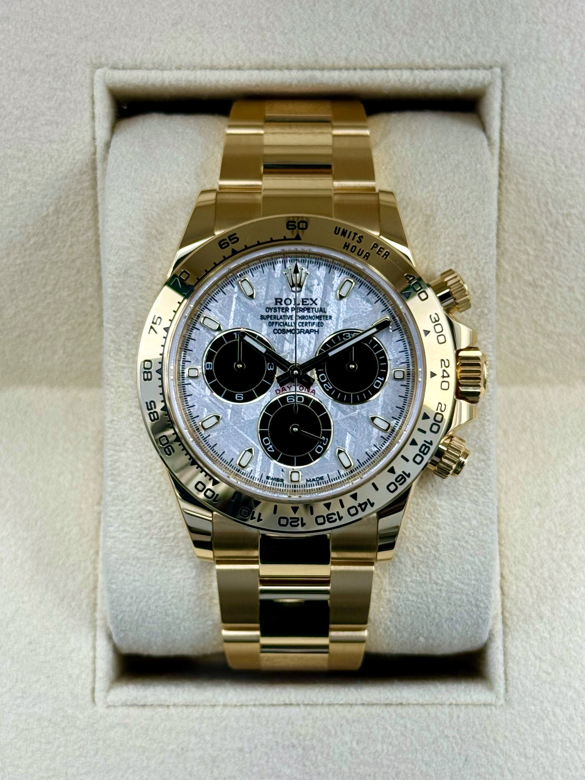 NEW 2023 Rolex Daytona 40mm 116508 Yellow Gold Meteorite Dial - MyWatchLLC