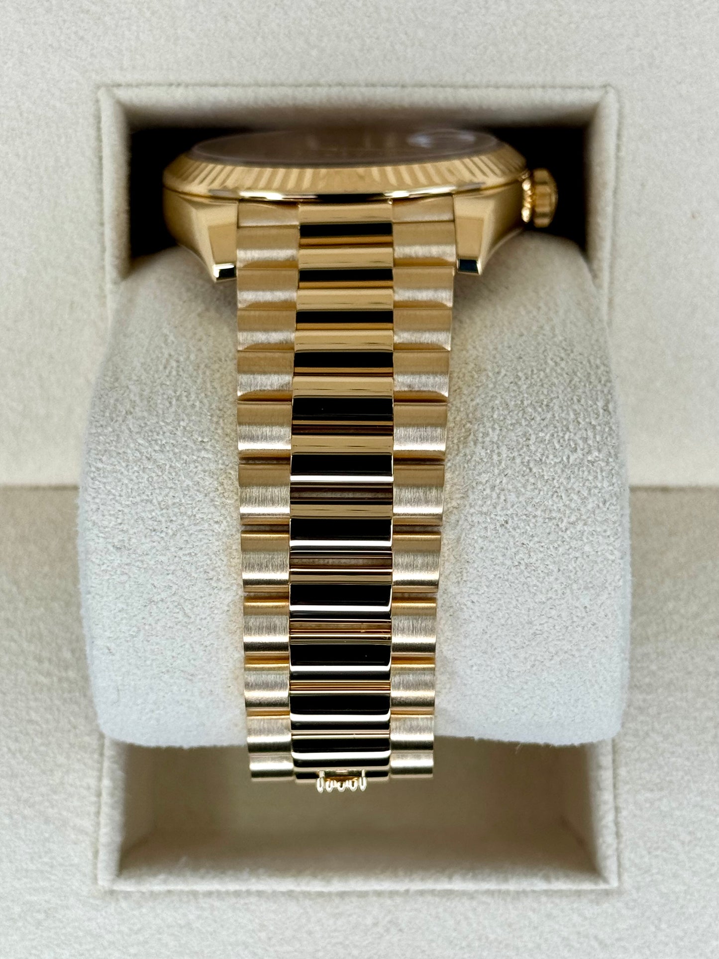 2023 Rolex Day-Date 40mm 228238 Champagne Diamond Baguette Dial - MyWatchLLC