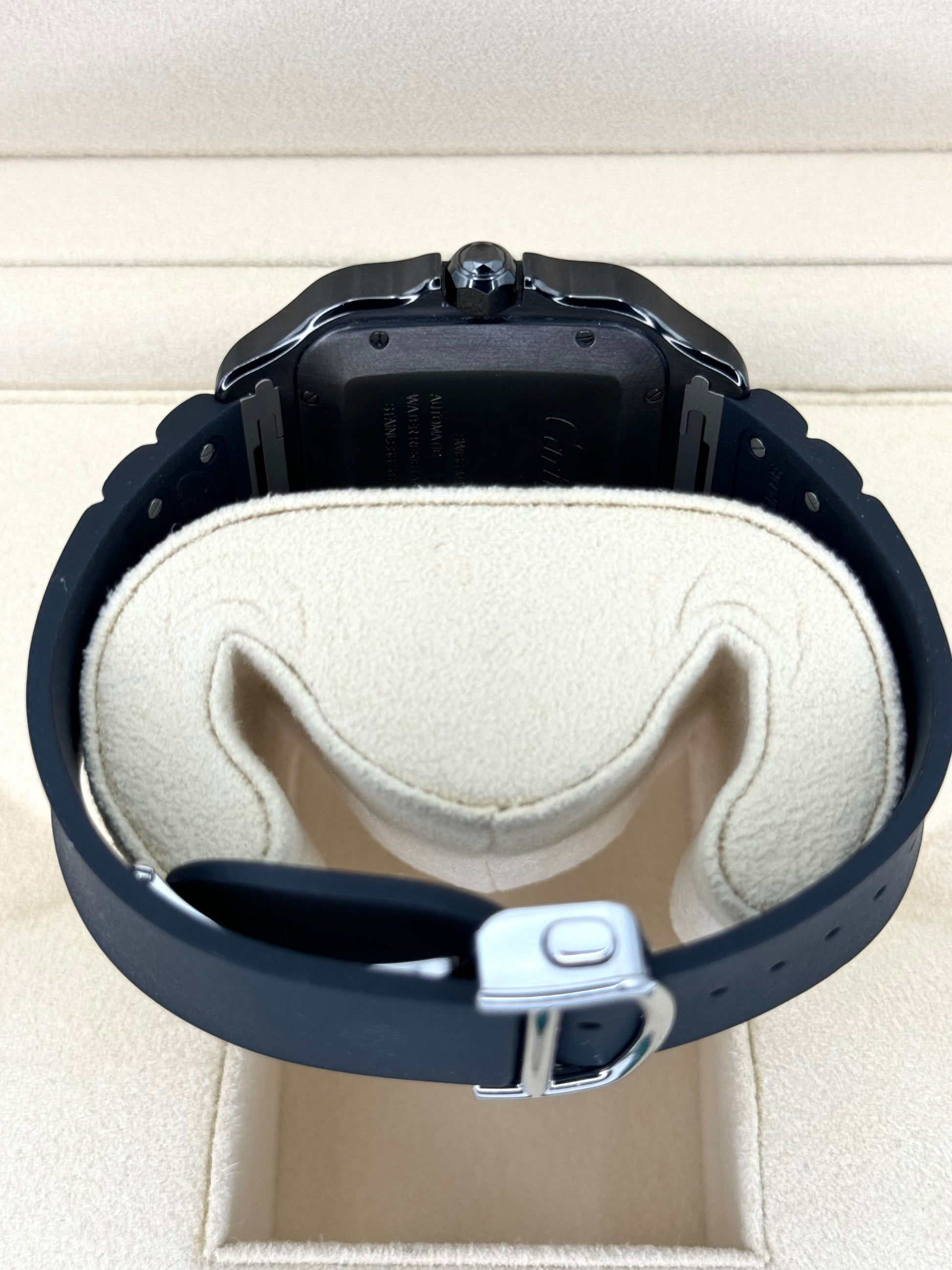 2023 Cartier Santos De Cartier 39.8mm WSSA0039 Black Steel Dial - MyWatchLLC