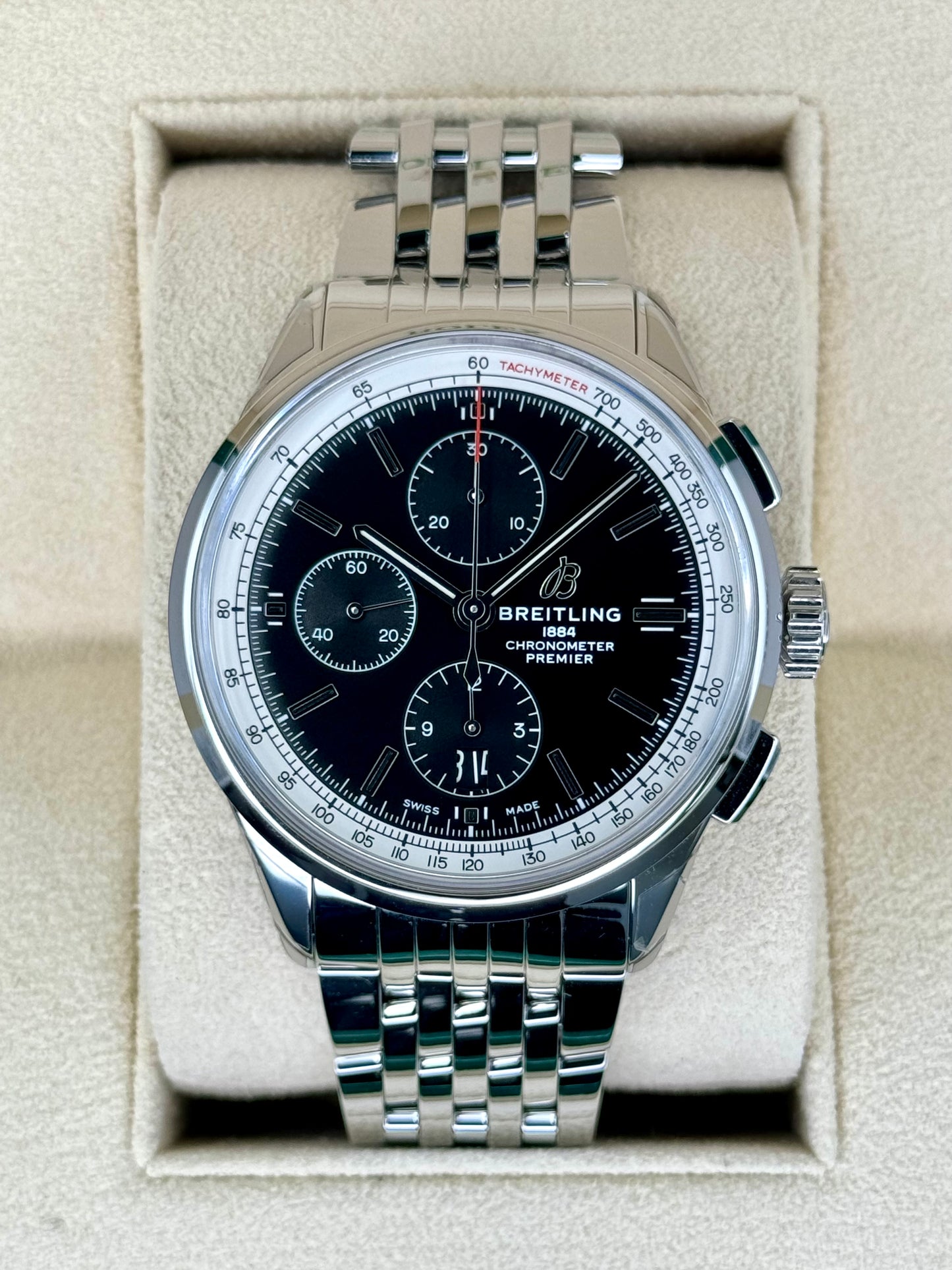 2023 Breitling Premier Chronograph 42mm A13315351B1A1 Steel Black Dial - MyWatchLLC